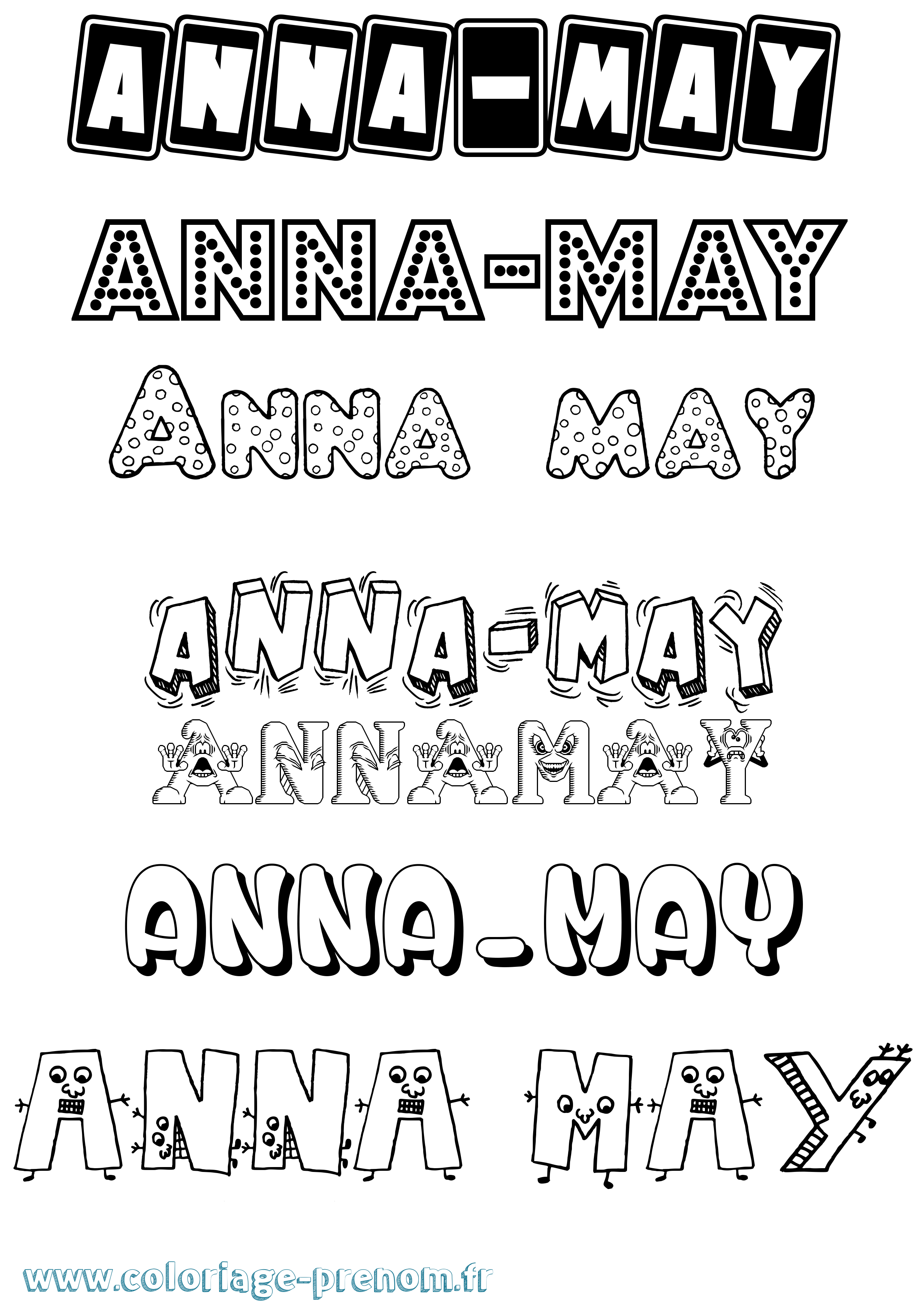 Coloriage Anna-May Fun Coloriage prénom Anna-May Fun