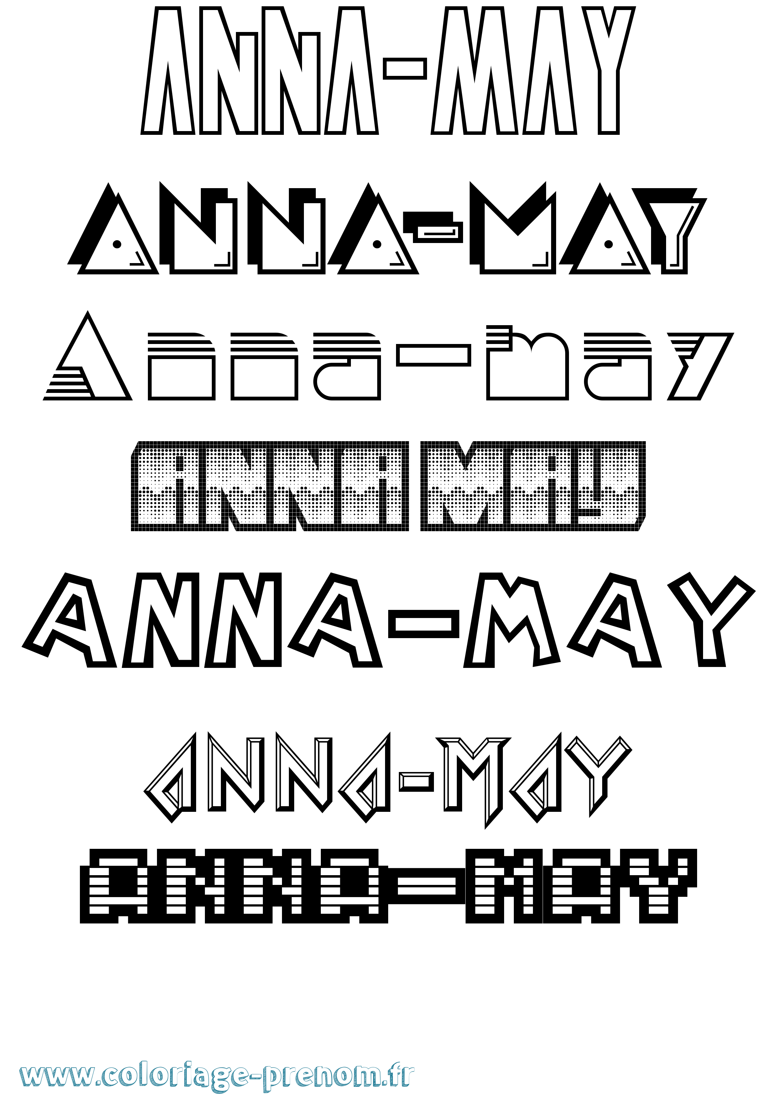 Coloriage Anna-May Jeux Vidéos Coloriage prénom Anna-May Jeux Vidéos