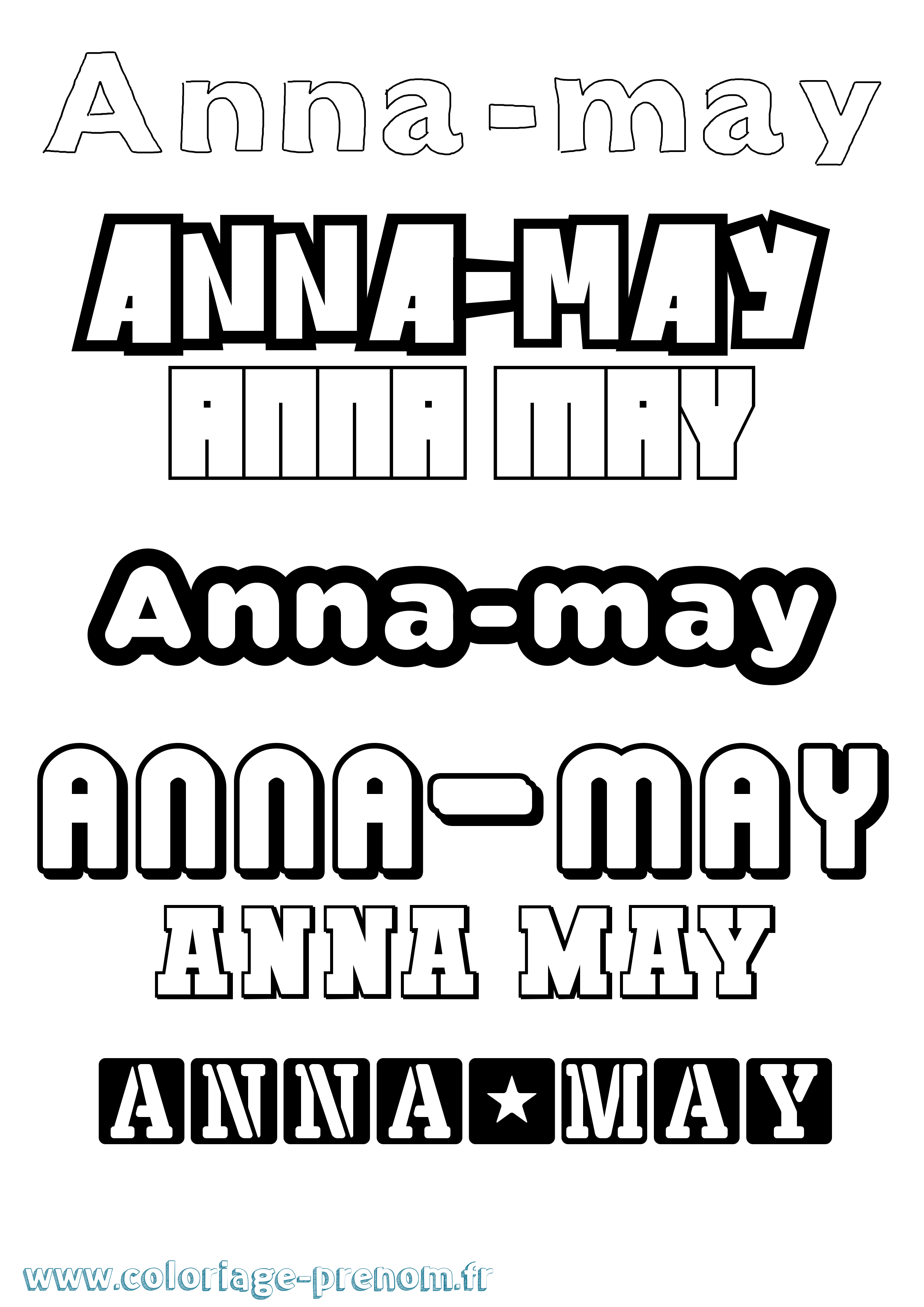 Coloriage Anna-May Simple Coloriage prénom Anna-May Simple