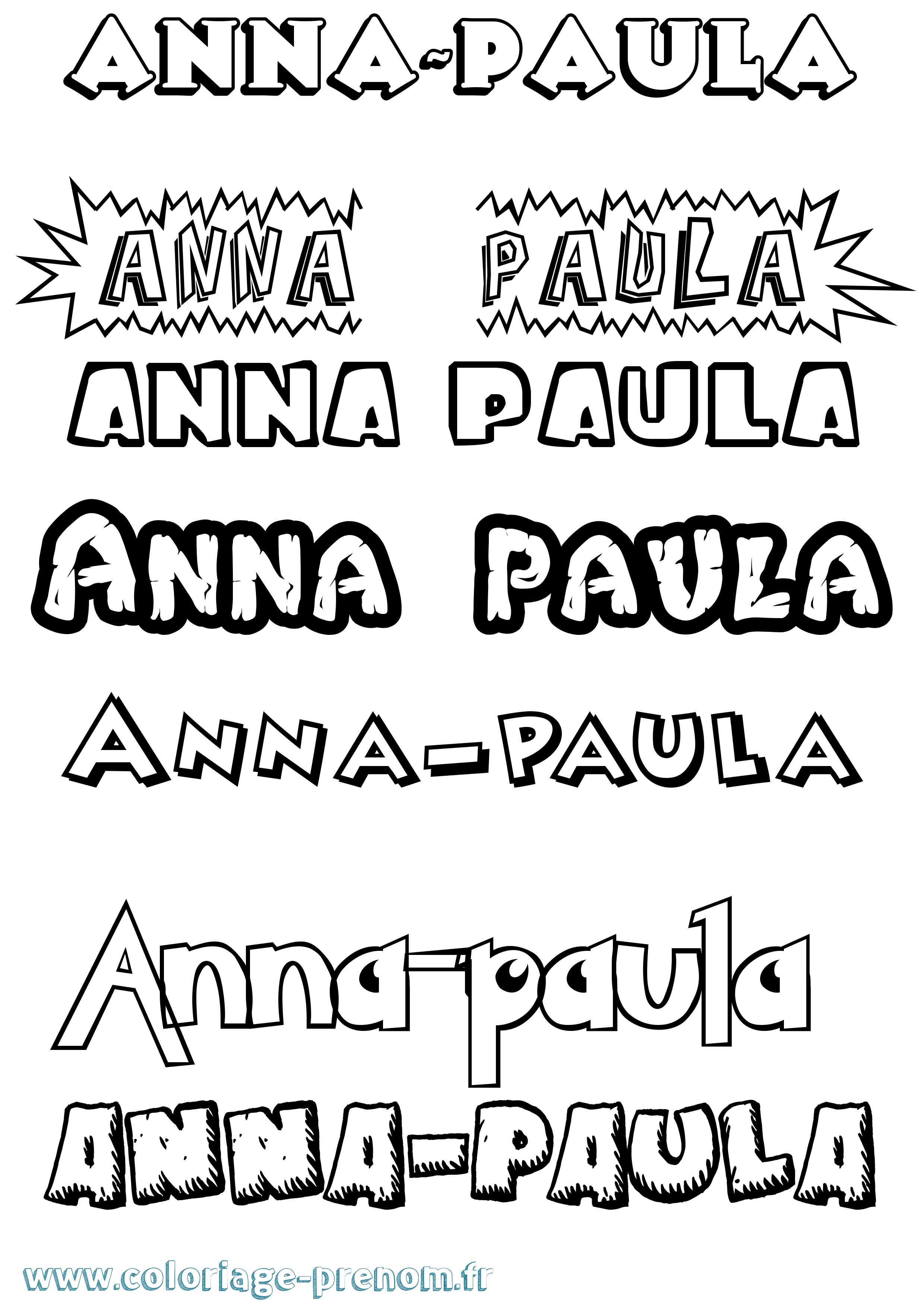 Coloriage Anna-Paula Dessin Animé Coloriage prénom Anna-Paula Dessin Animé