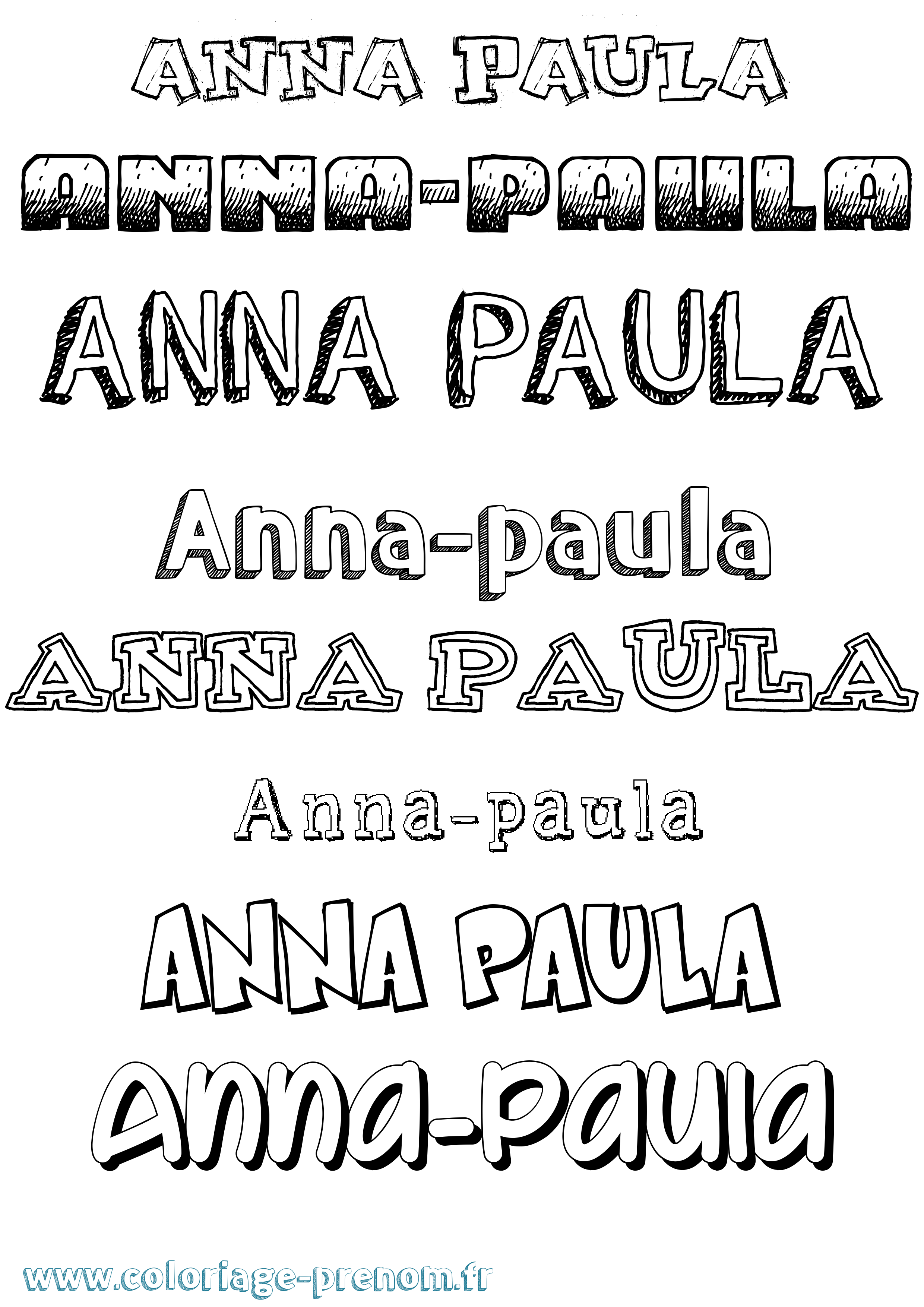Coloriage Anna-Paula Dessiné Coloriage prénom Anna-Paula Dessiné
