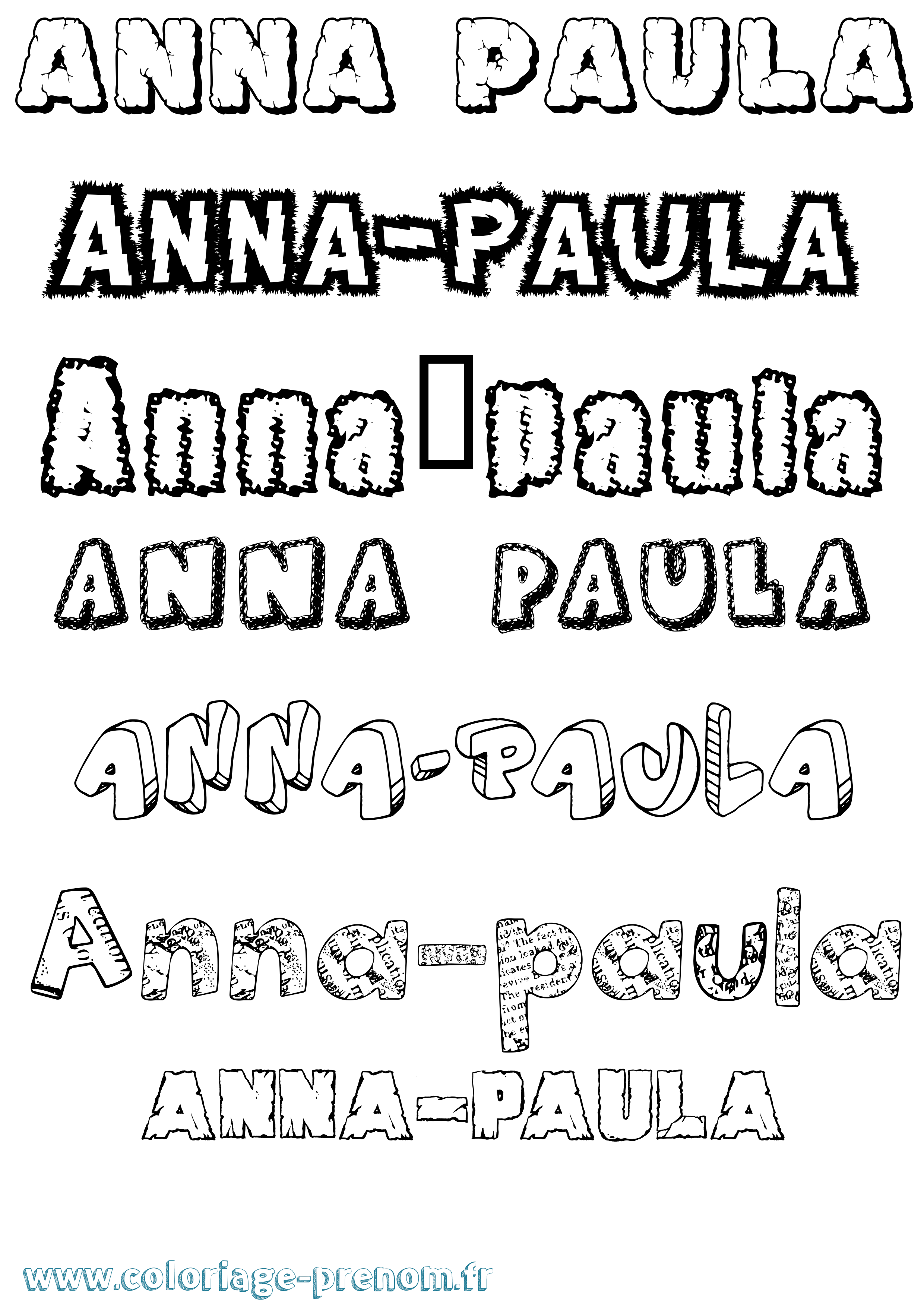 Coloriage Anna-Paula Destructuré Coloriage prénom Anna-Paula Destructuré