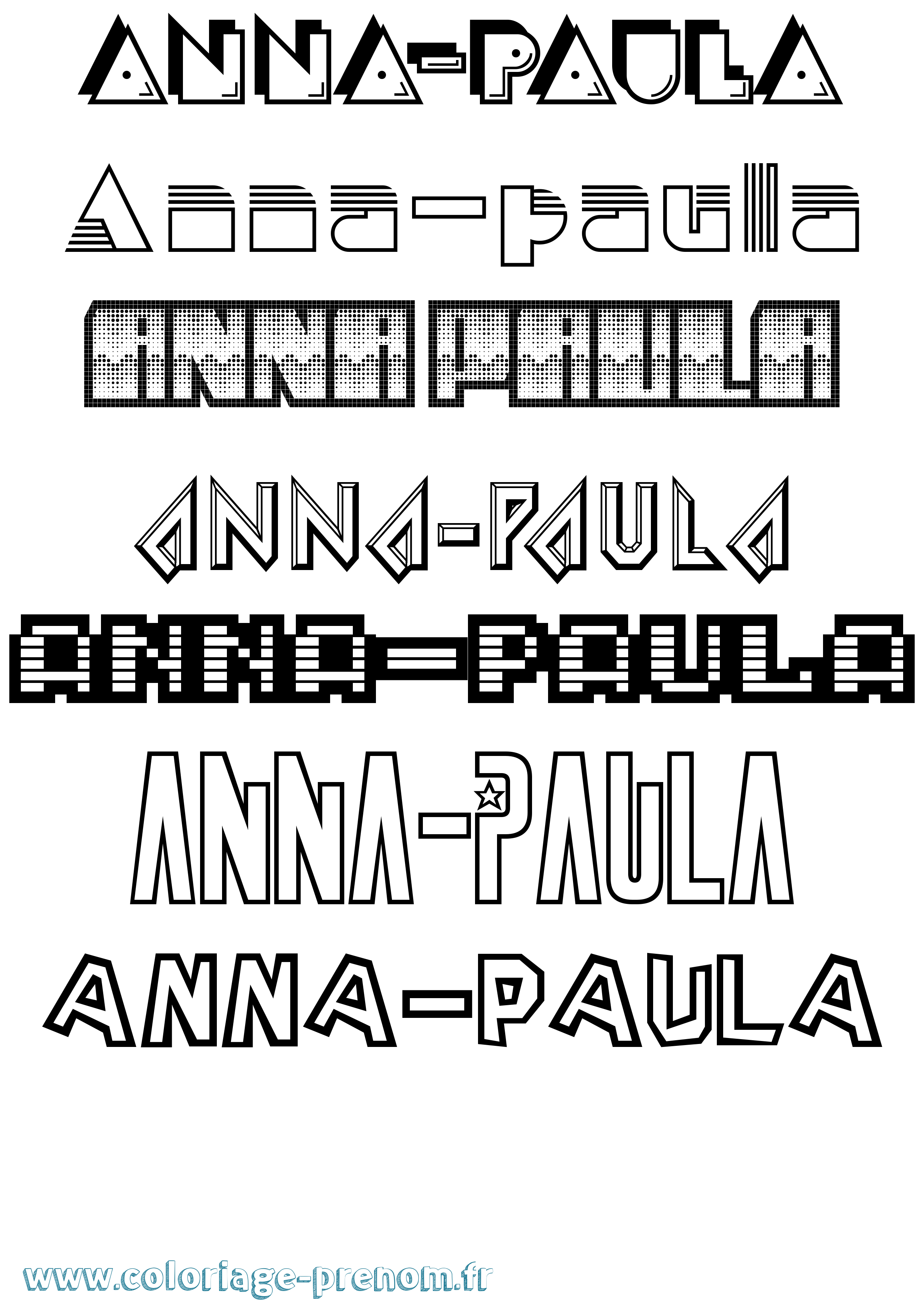 Coloriage Anna-Paula Jeux Vidéos Coloriage prénom Anna-Paula Jeux Vidéos
