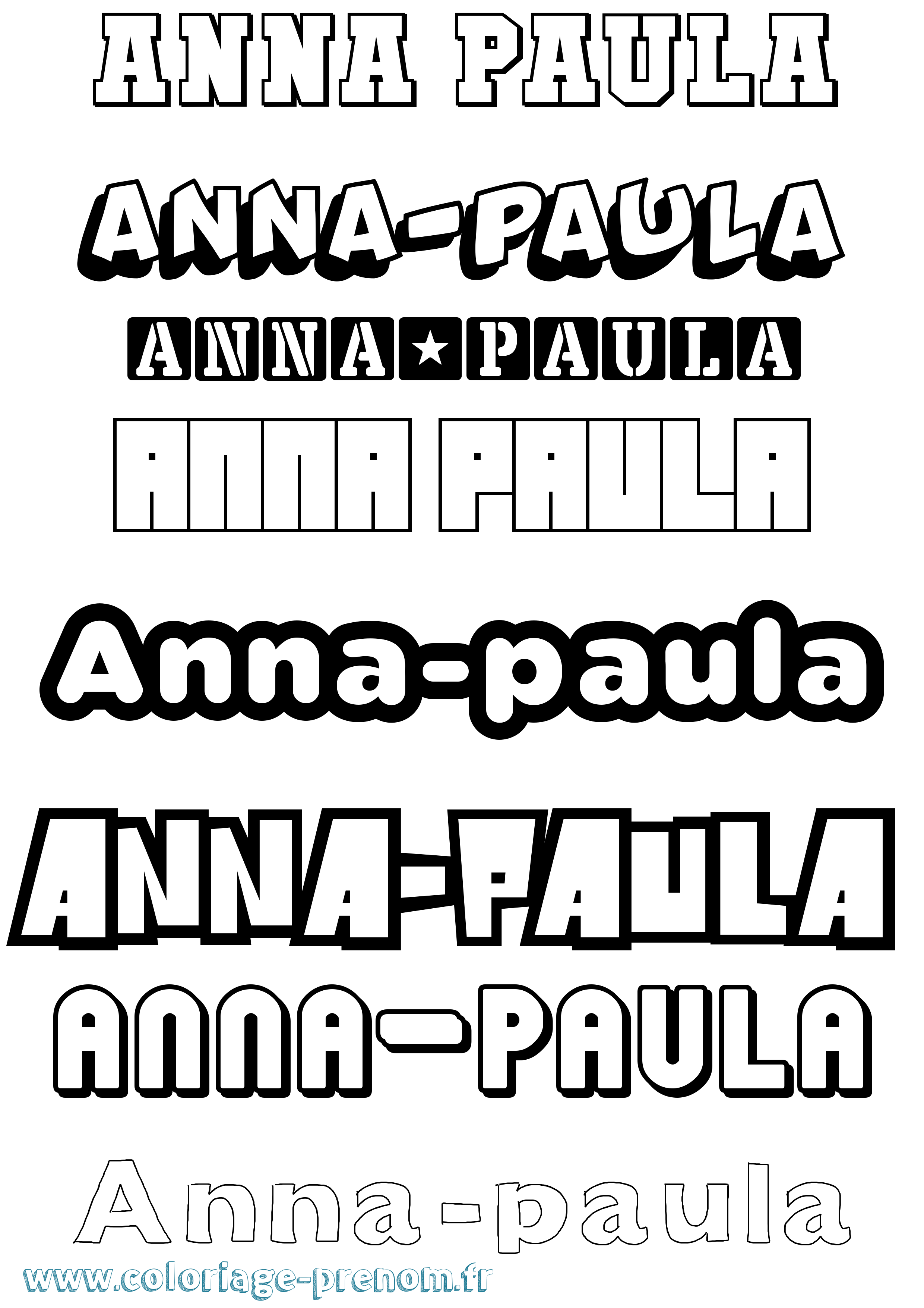 Coloriage Anna-Paula Simple Coloriage prénom Anna-Paula Simple