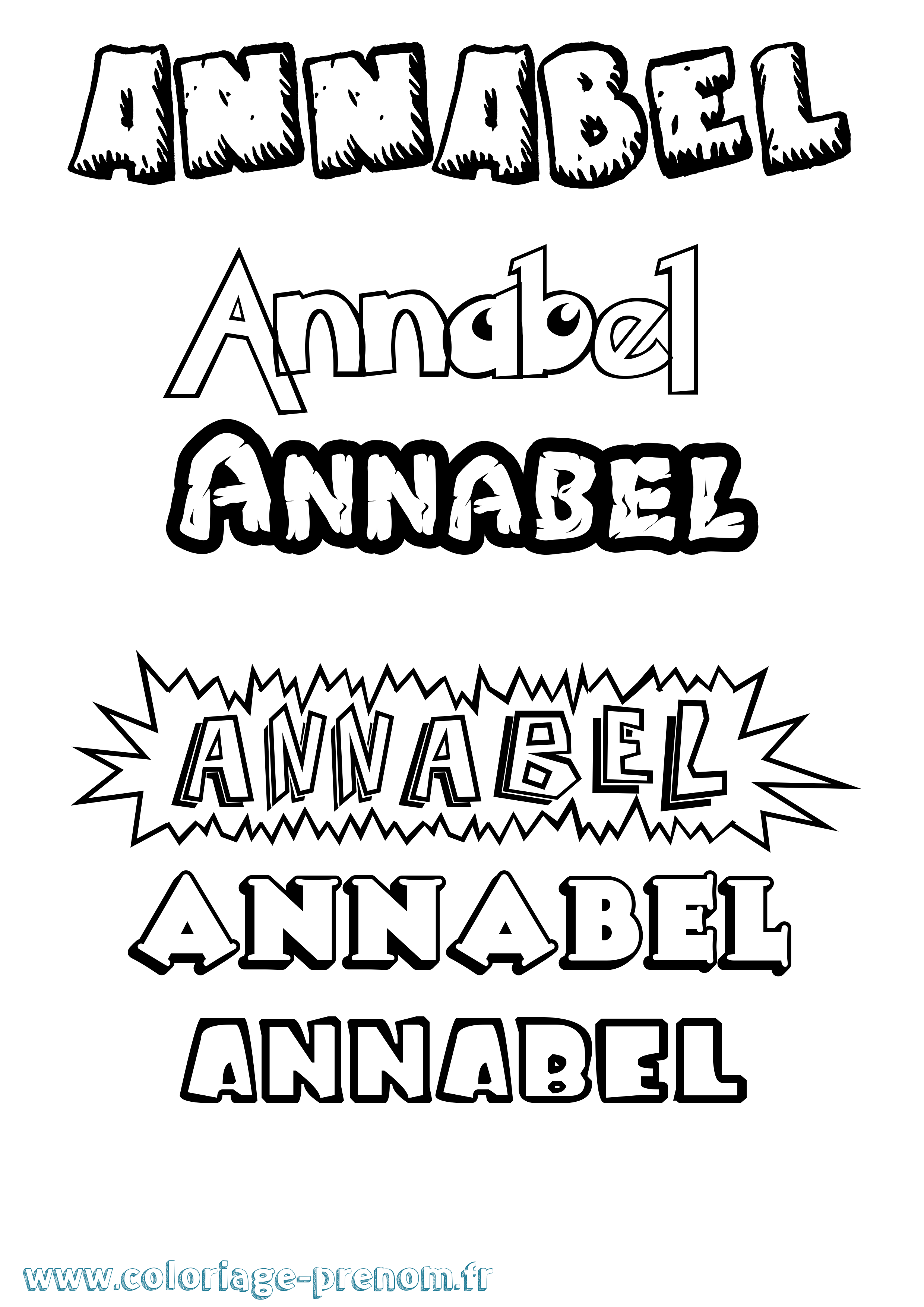 Coloriage Annabel Dessin Animé Coloriage prénom Annabel Dessin Animé