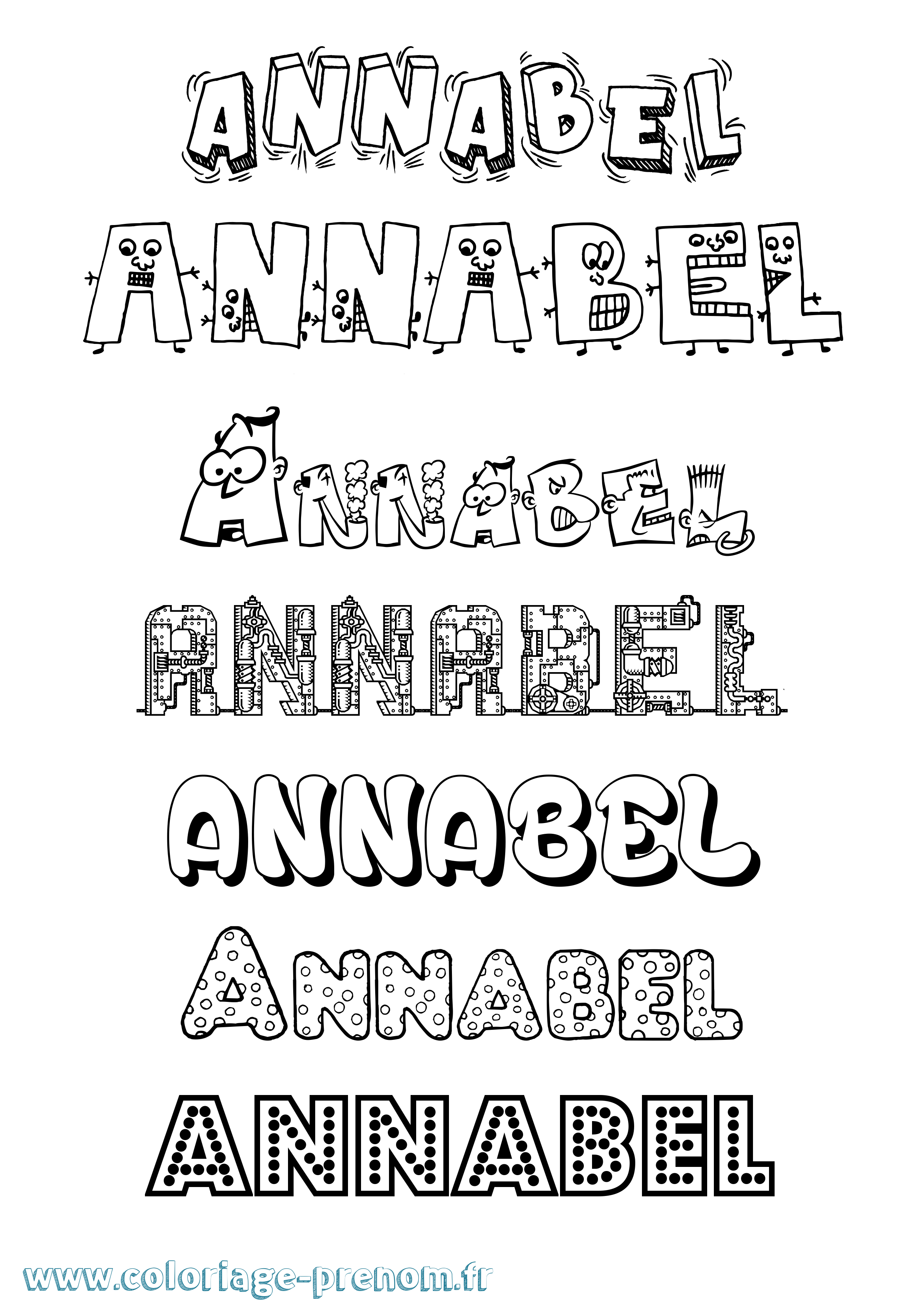 Coloriage Annabel Fun Coloriage prénom Annabel Fun