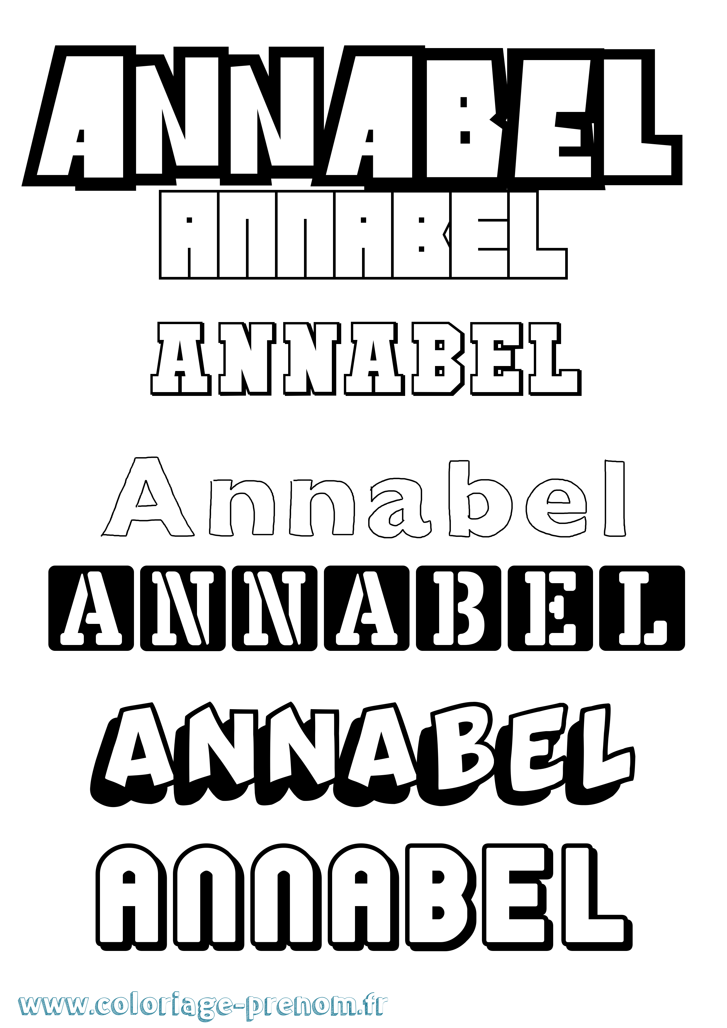 Coloriage Annabel Simple Coloriage prénom Annabel Simple