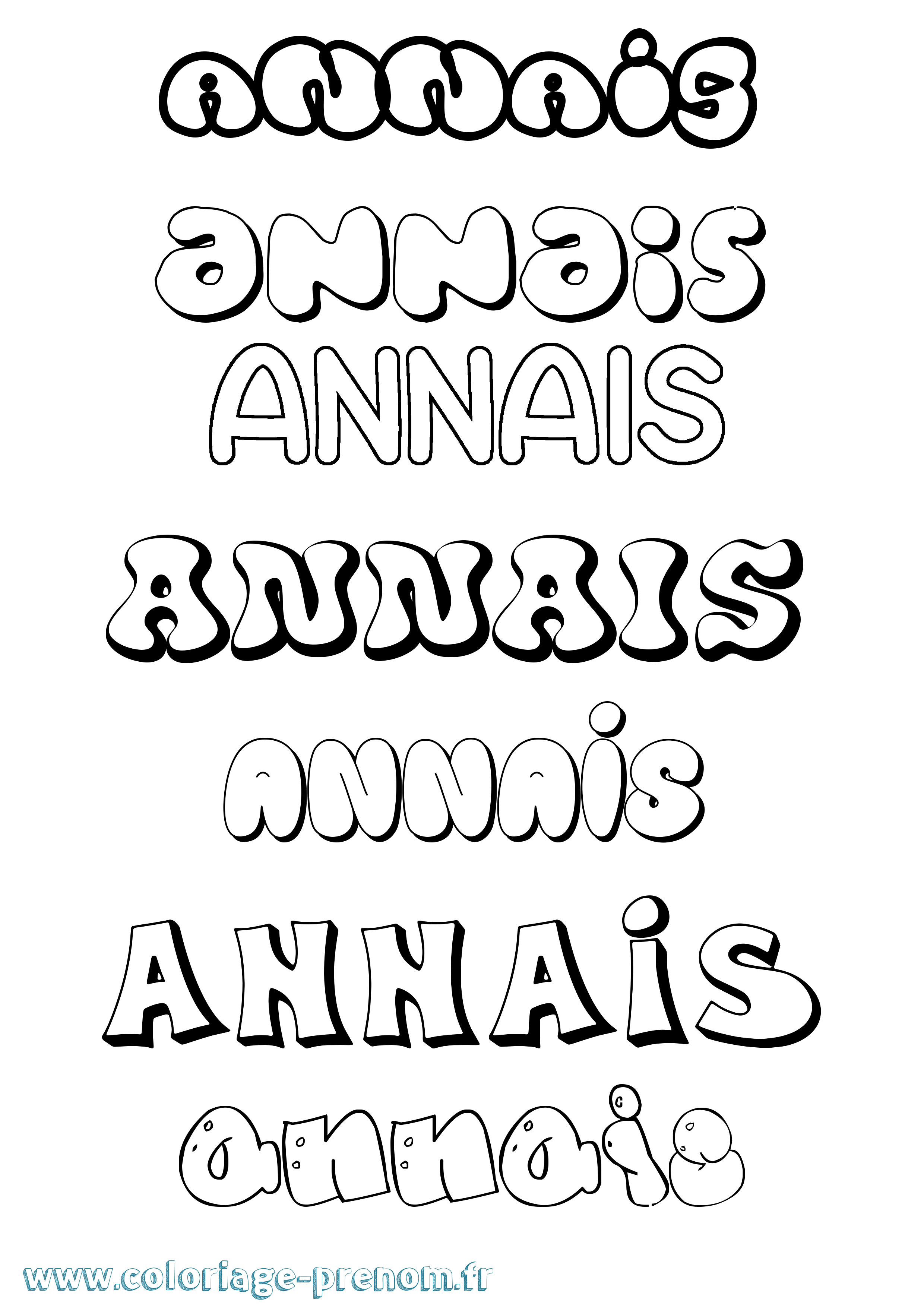 Coloriage Annais Bubble Coloriage prénom Annais Bubble
