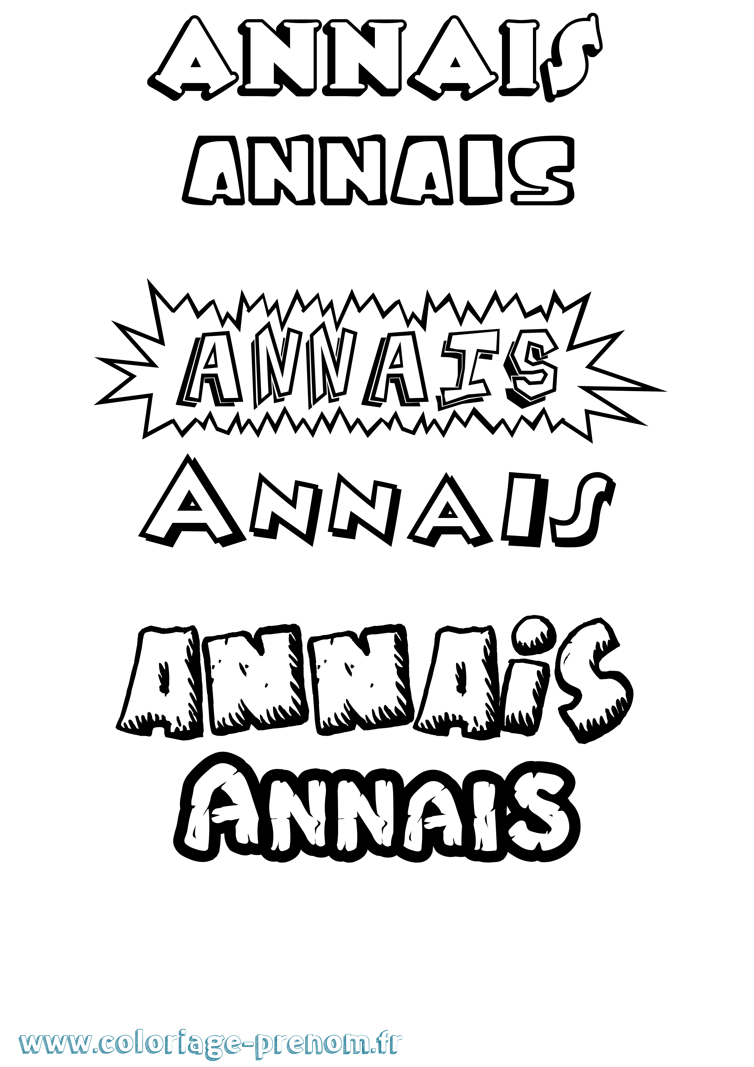 Coloriage Annais Dessin Animé Coloriage prénom Annais Dessin Animé