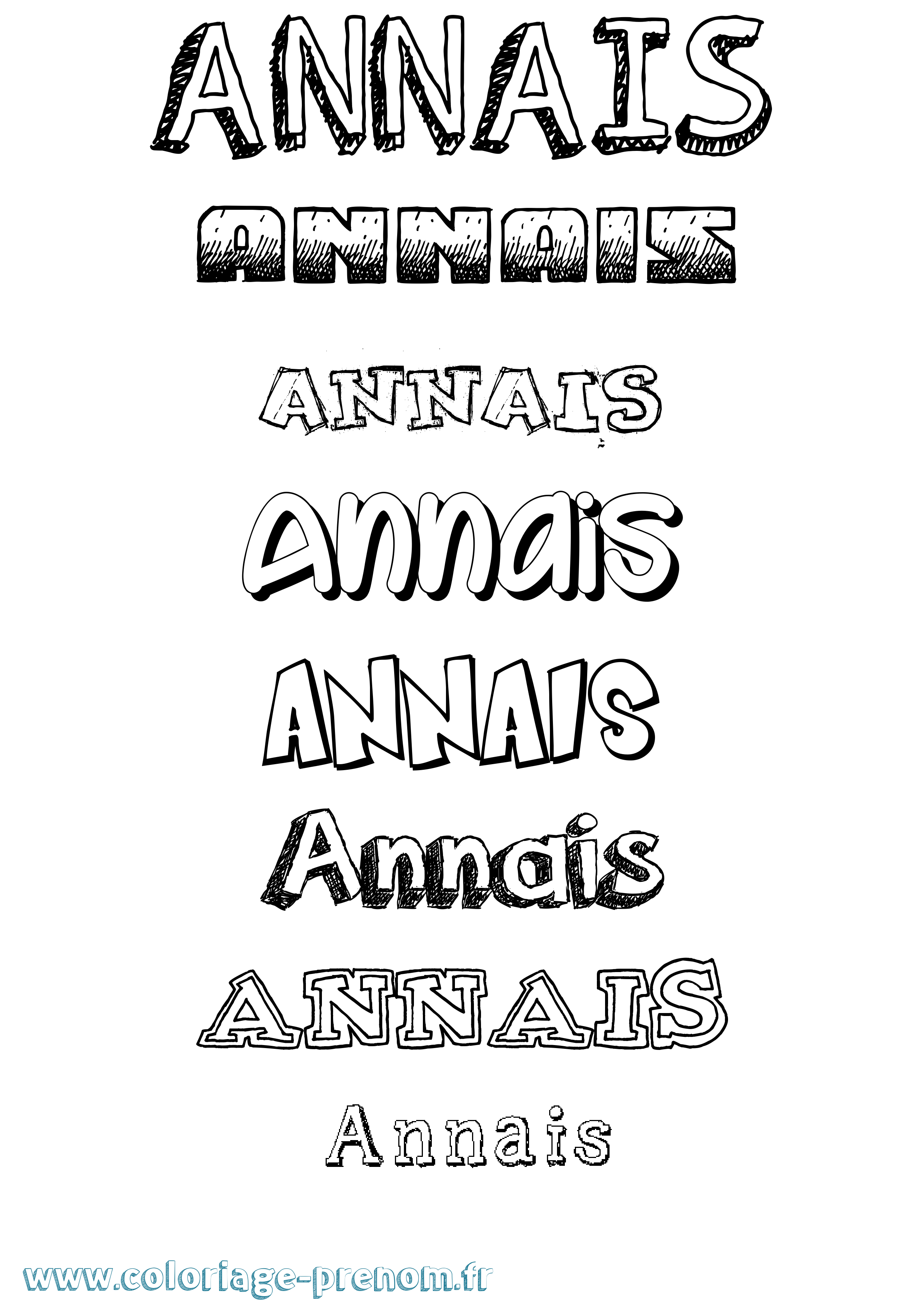 Coloriage Annais Dessiné Coloriage prénom Annais Dessiné