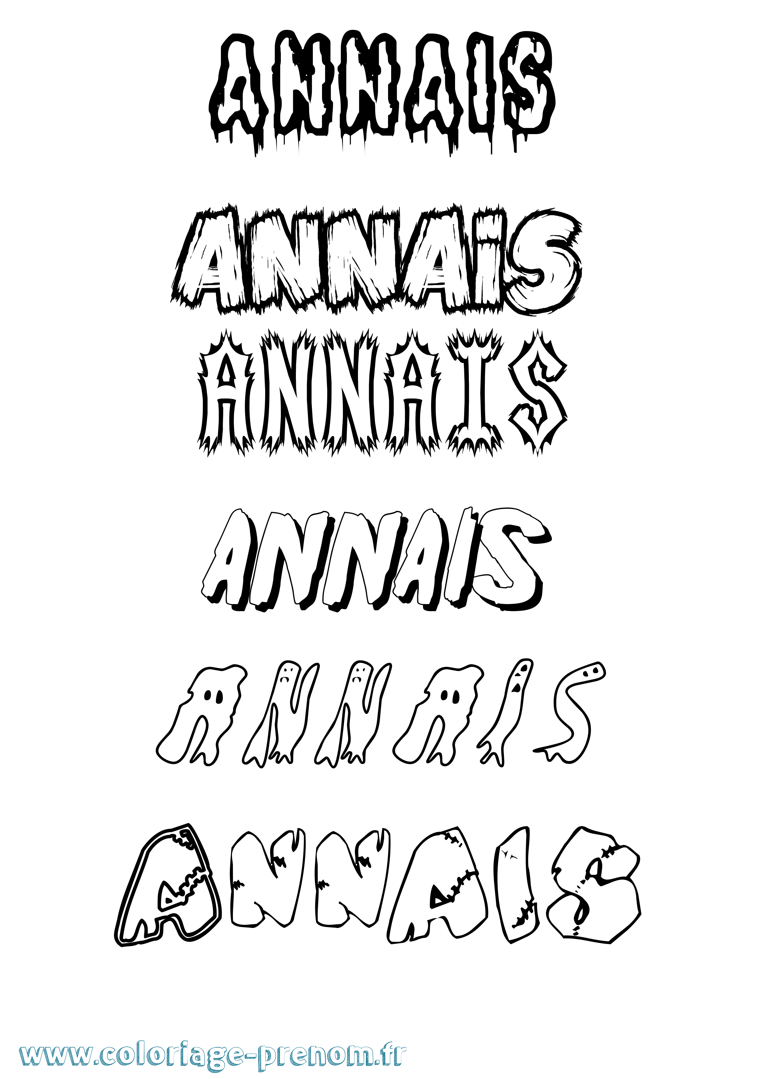 Coloriage Annais Frisson Coloriage prénom Annais Frisson
