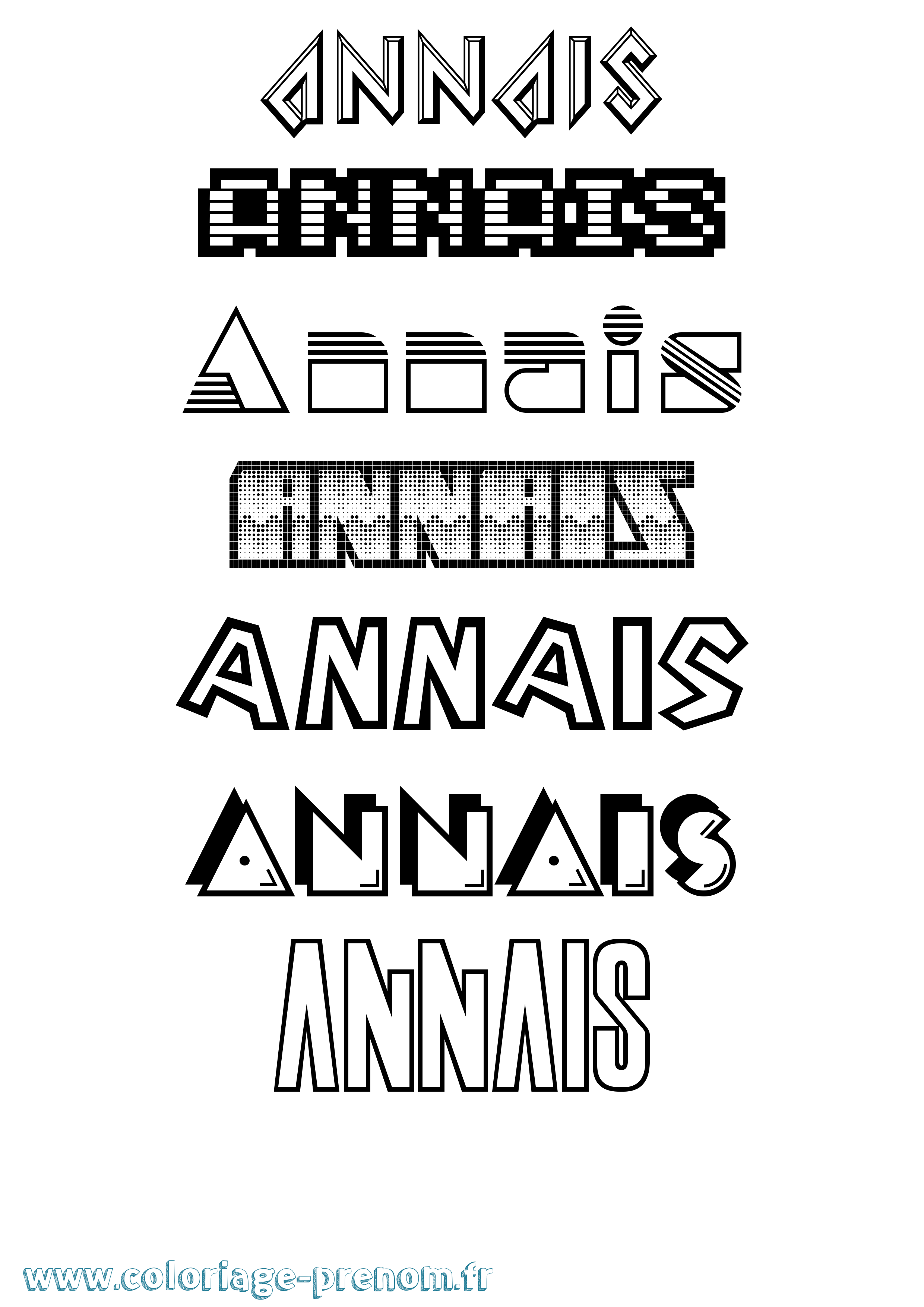 Coloriage Annais Jeux Vidéos Coloriage prénom Annais Jeux Vidéos