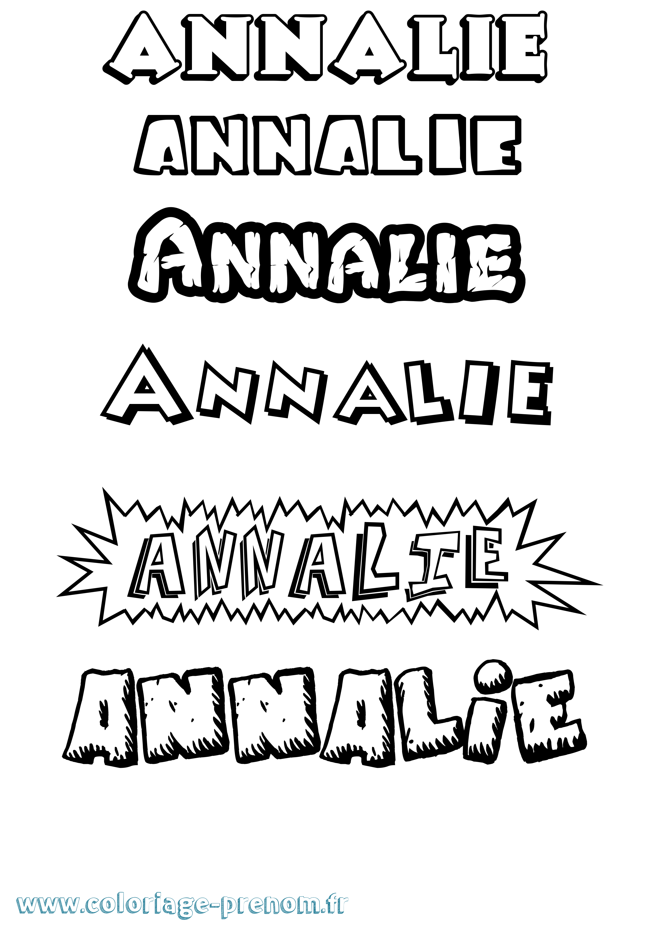 Coloriage Annalie Dessin Animé Coloriage prénom Annalie Dessin Animé
