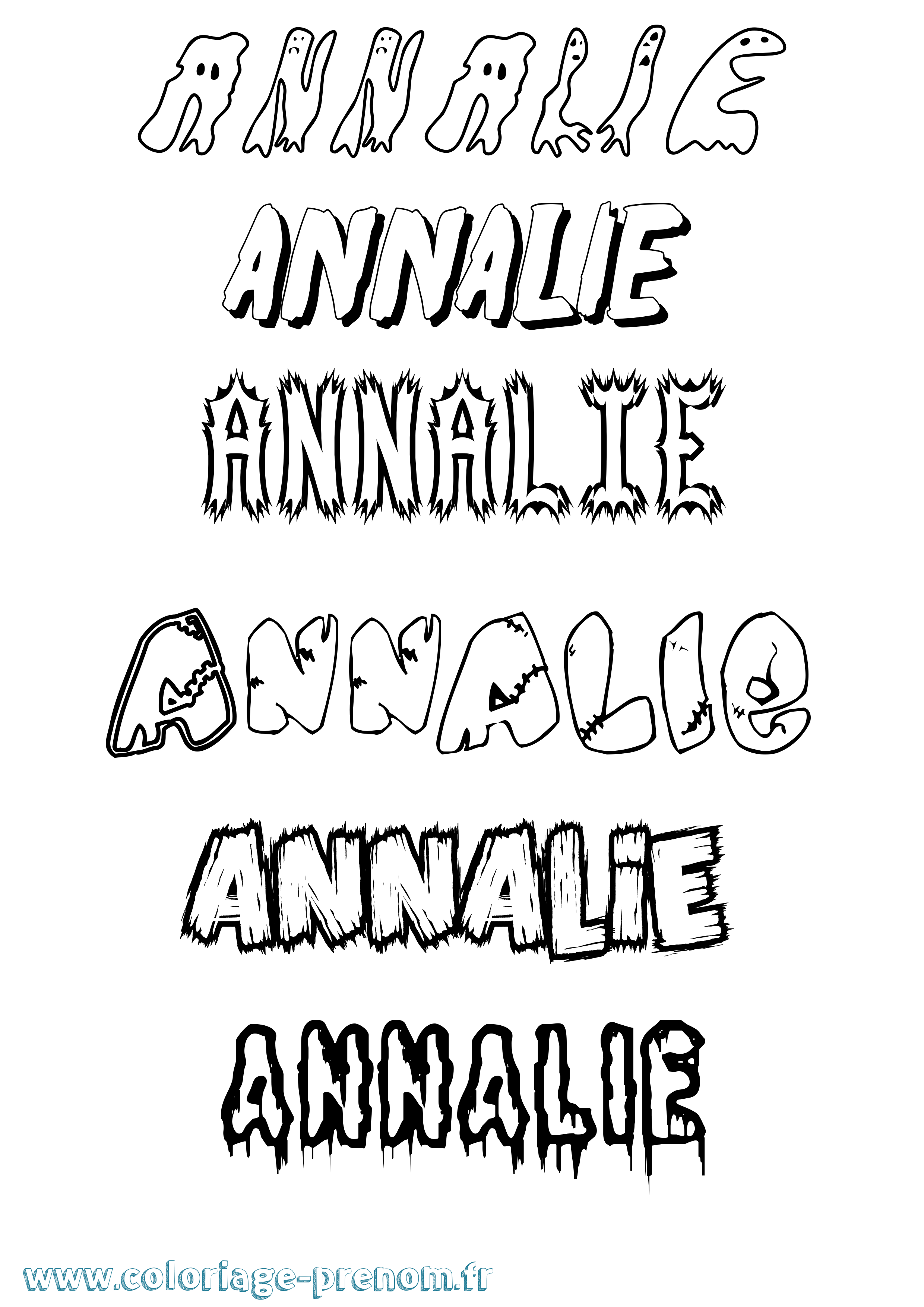 Coloriage Annalie Frisson Coloriage prénom Annalie Frisson