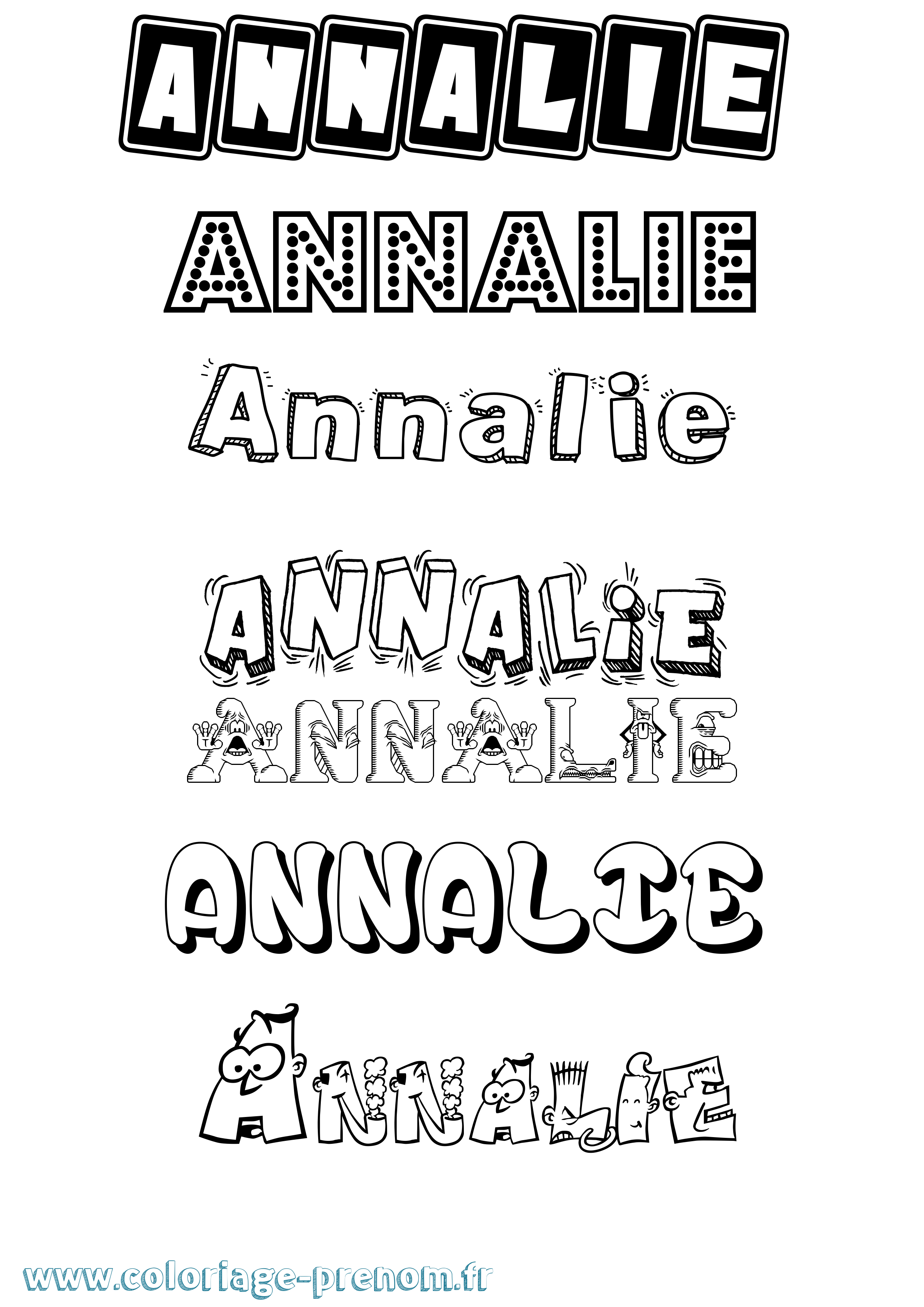 Coloriage Annalie Fun Coloriage prénom Annalie Fun