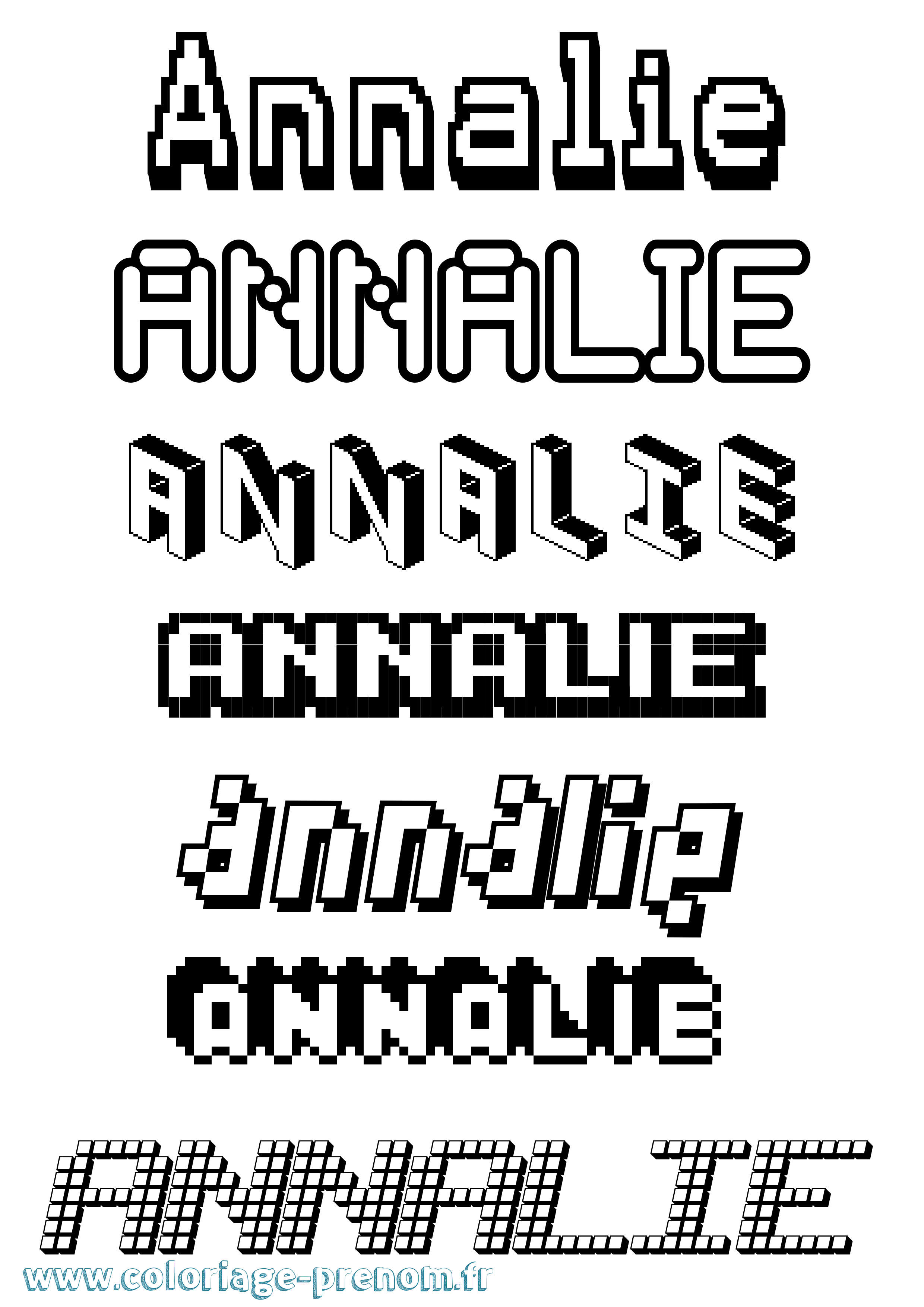 Coloriage Annalie Pixel Coloriage prénom Annalie Pixel