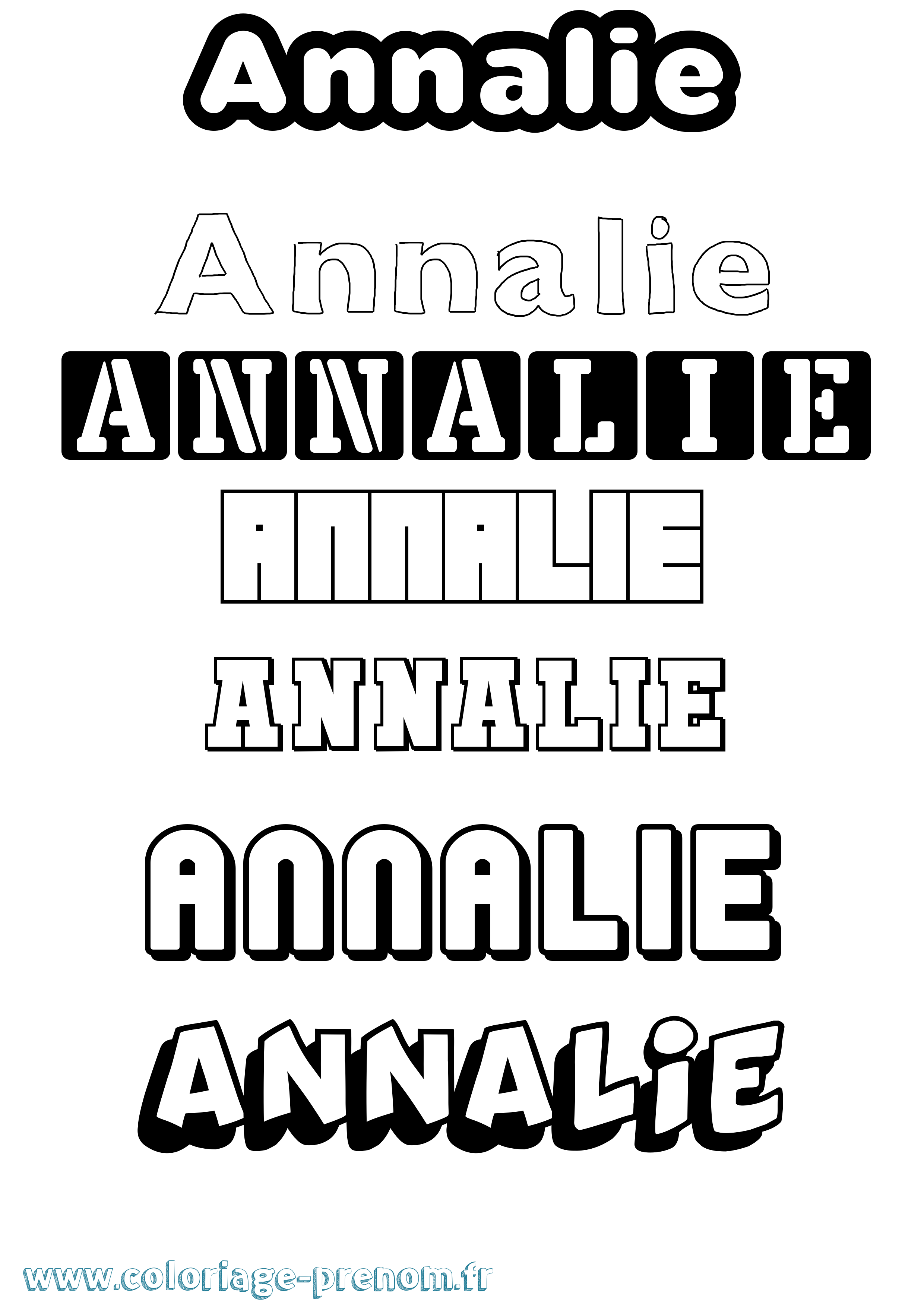 Coloriage Annalie Simple Coloriage prénom Annalie Simple
