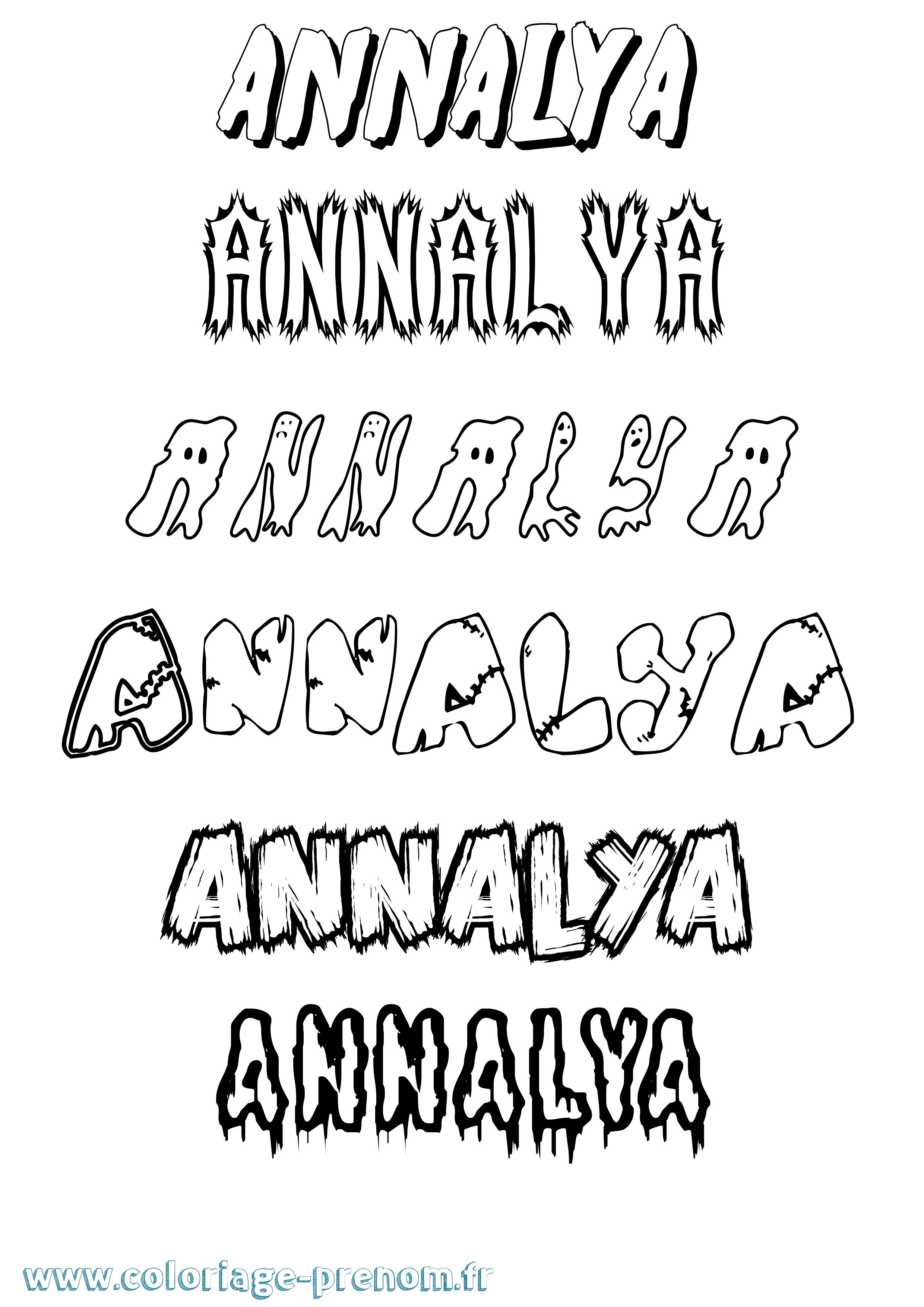 Coloriage Annalya Frisson Coloriage prénom Annalya Frisson