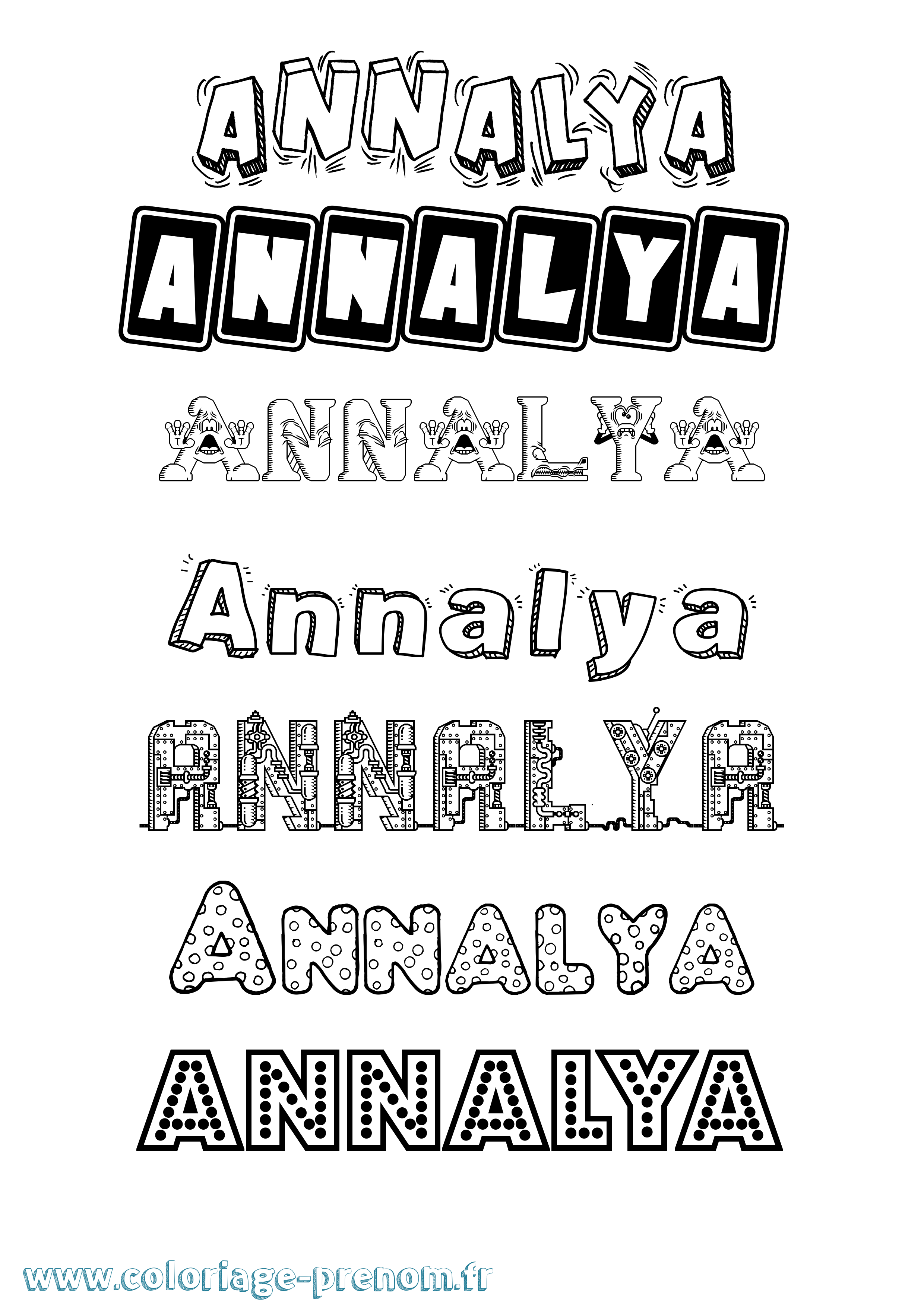 Coloriage Annalya Fun Coloriage prénom Annalya Fun