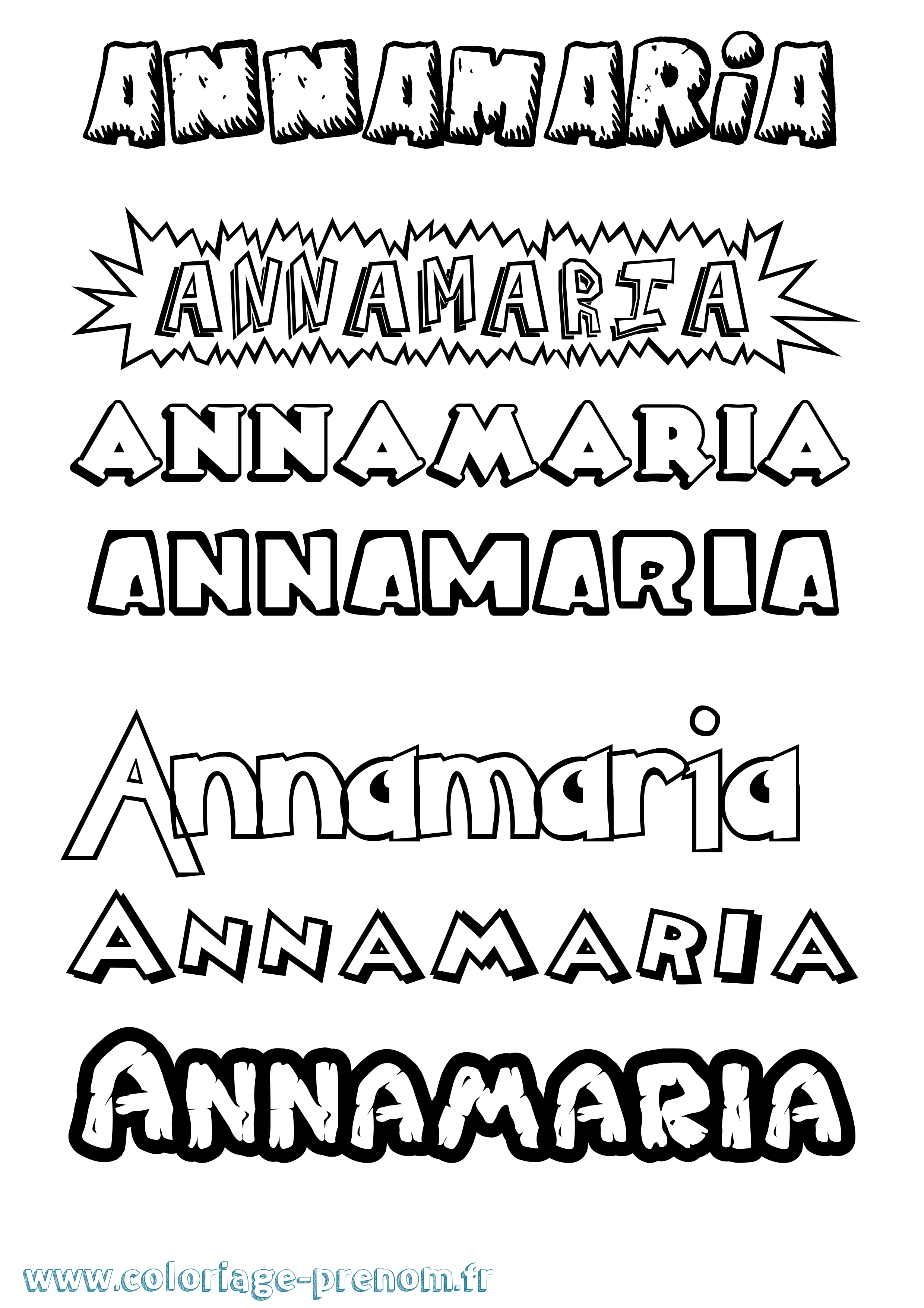 Coloriage Annamaria Dessin Animé Coloriage prénom Annamaria Dessin Animé