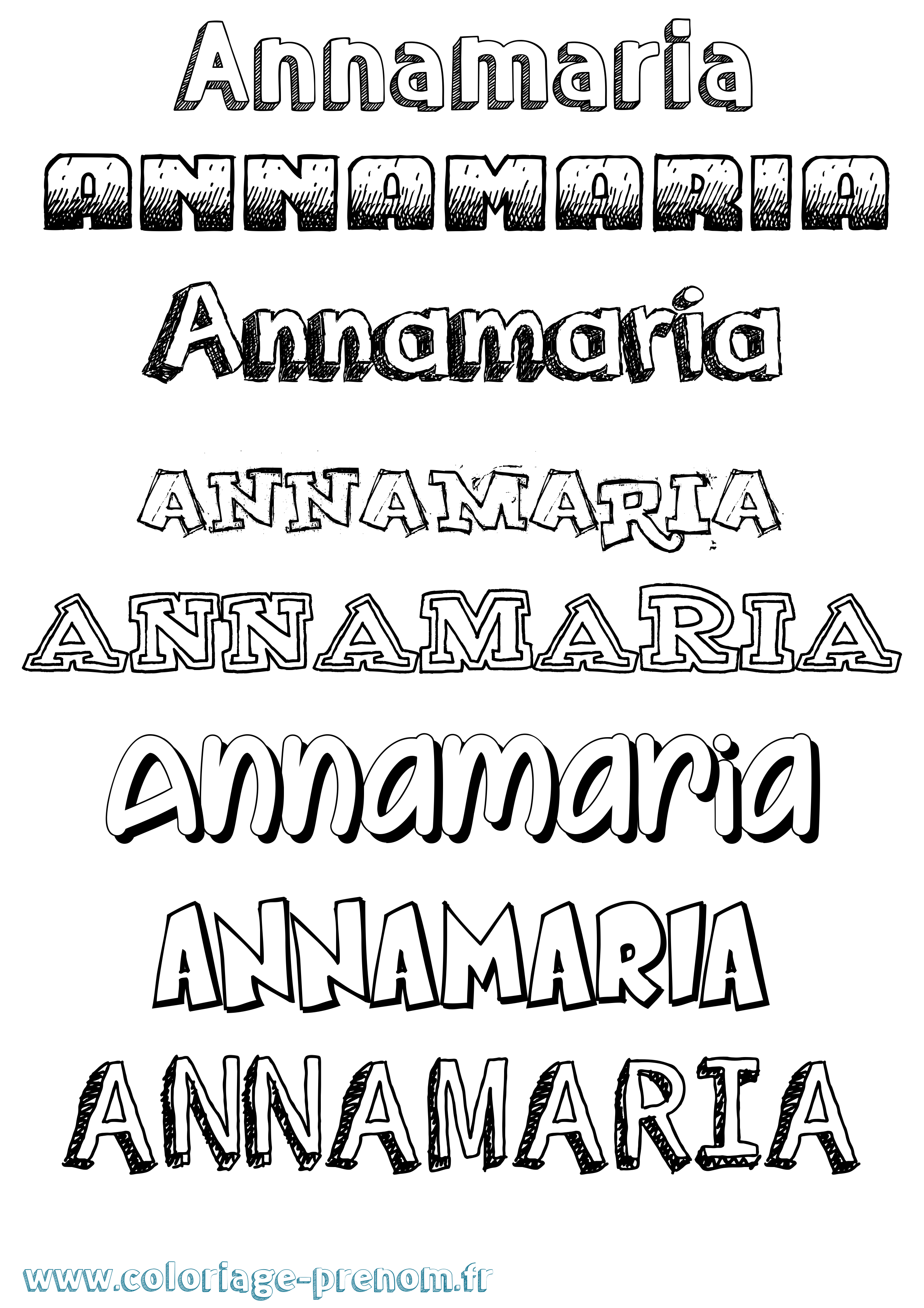 Coloriage Annamaria Dessiné Coloriage prénom Annamaria Dessiné