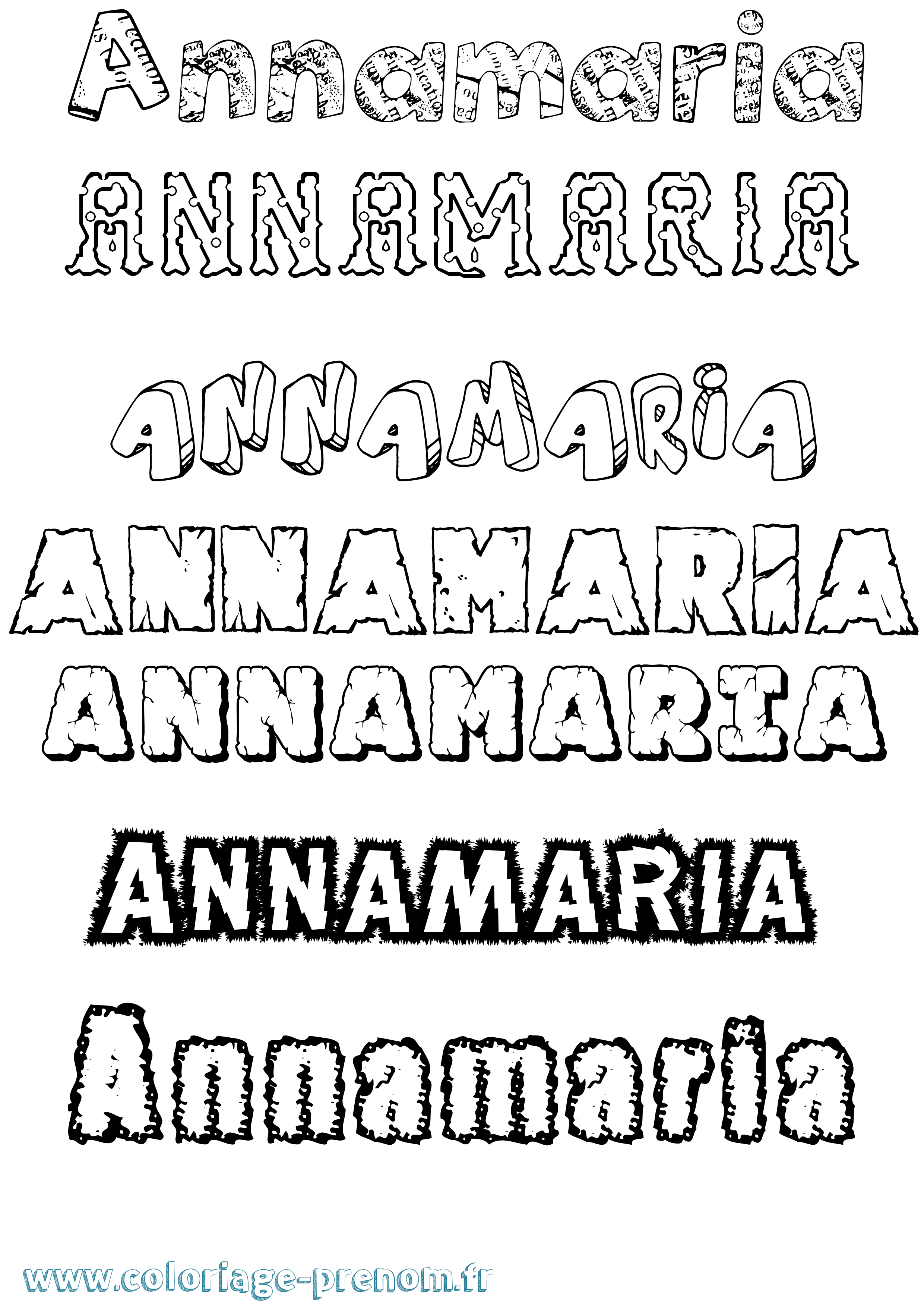 Coloriage Annamaria Destructuré Coloriage prénom Annamaria Destructuré