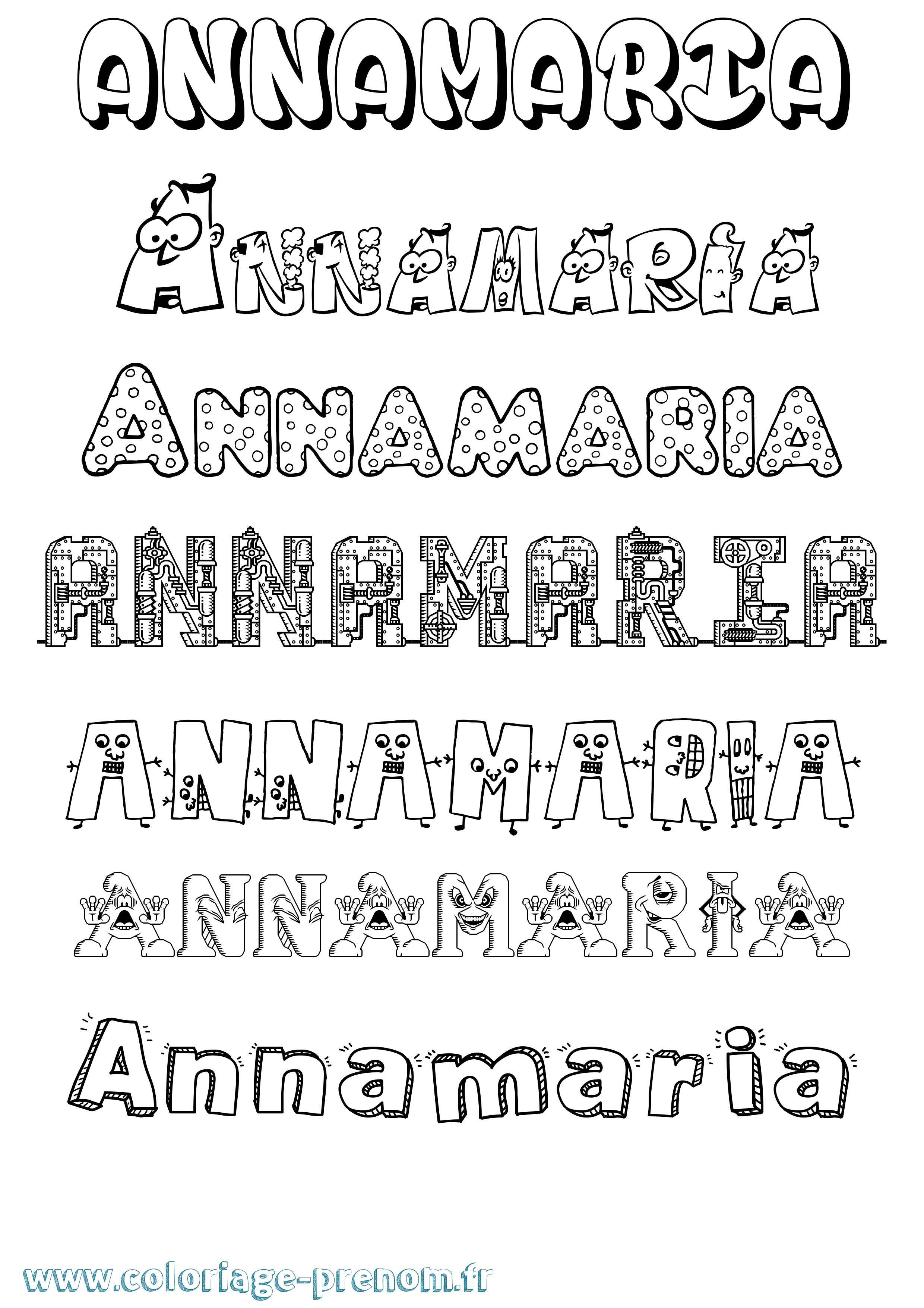 Coloriage Annamaria Fun Coloriage prénom Annamaria Fun