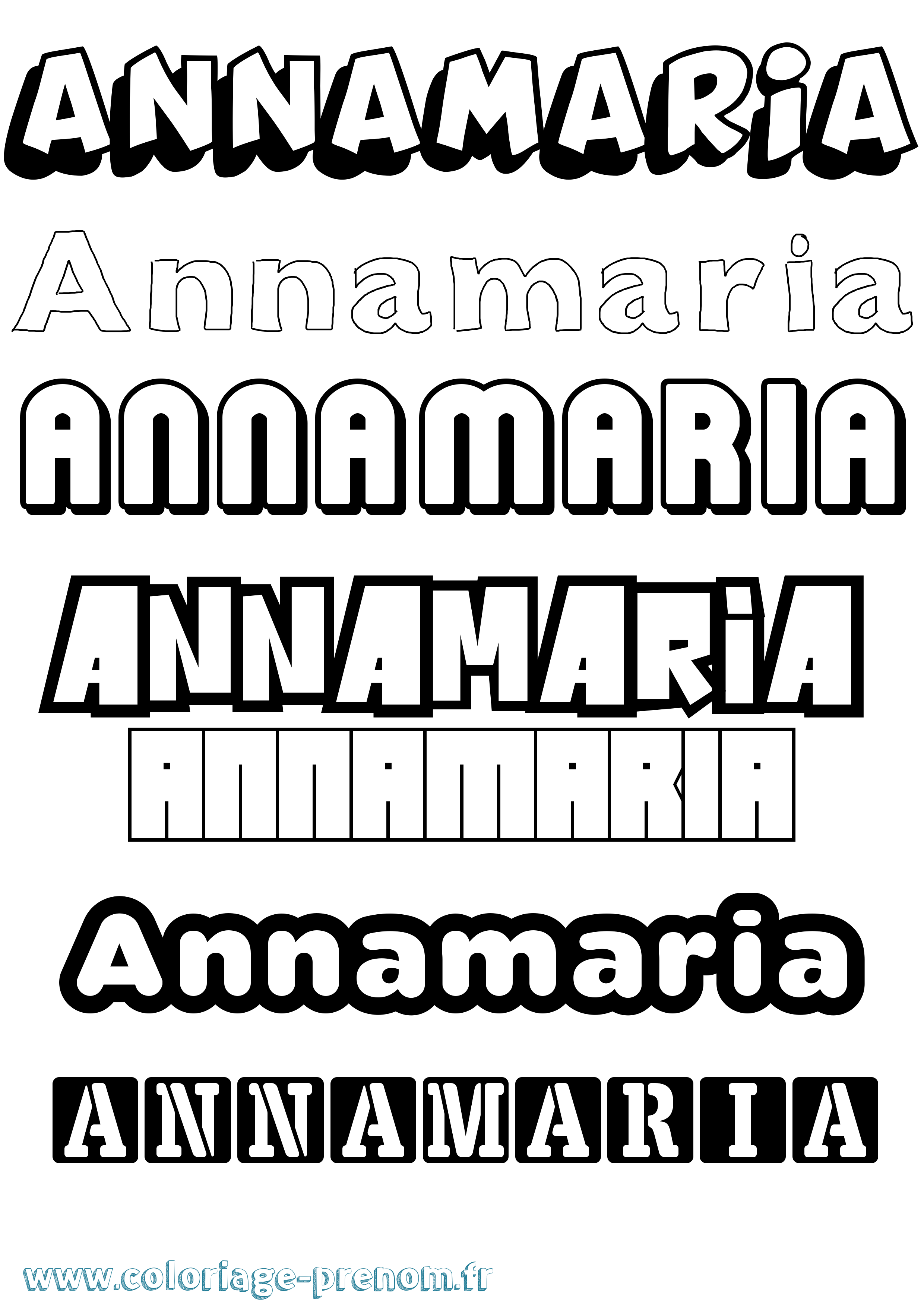 Coloriage Annamaria Simple Coloriage prénom Annamaria Simple