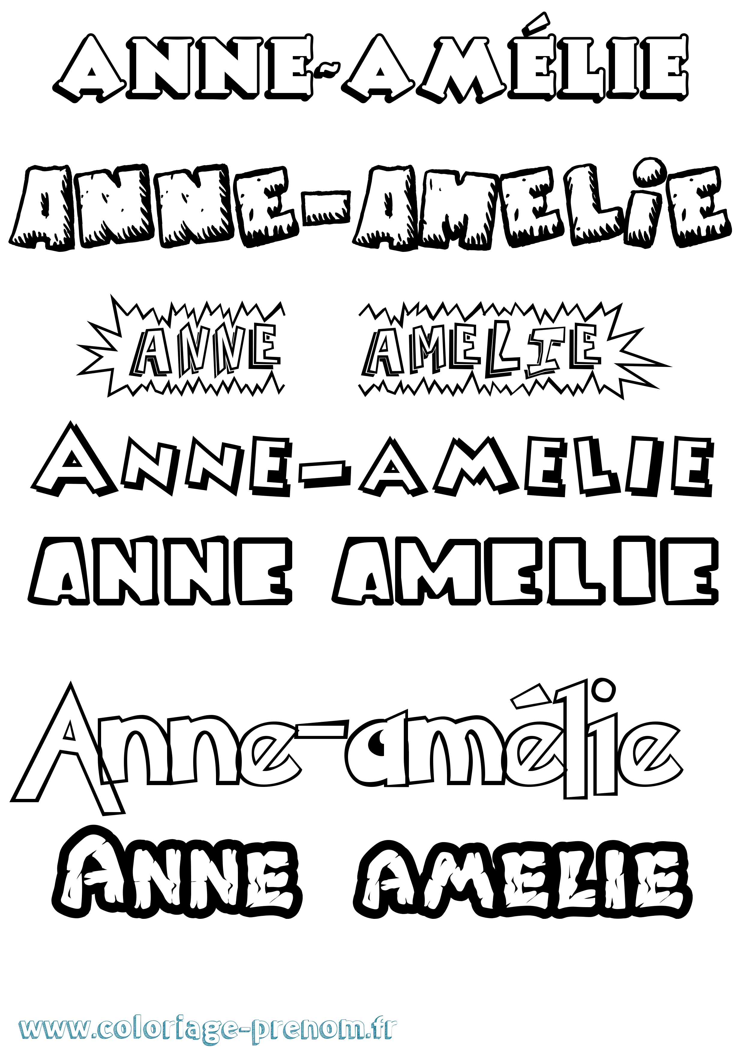 Coloriage Anne-Amélie Dessin Animé Coloriage prénom Anne-Amélie Dessin Animé