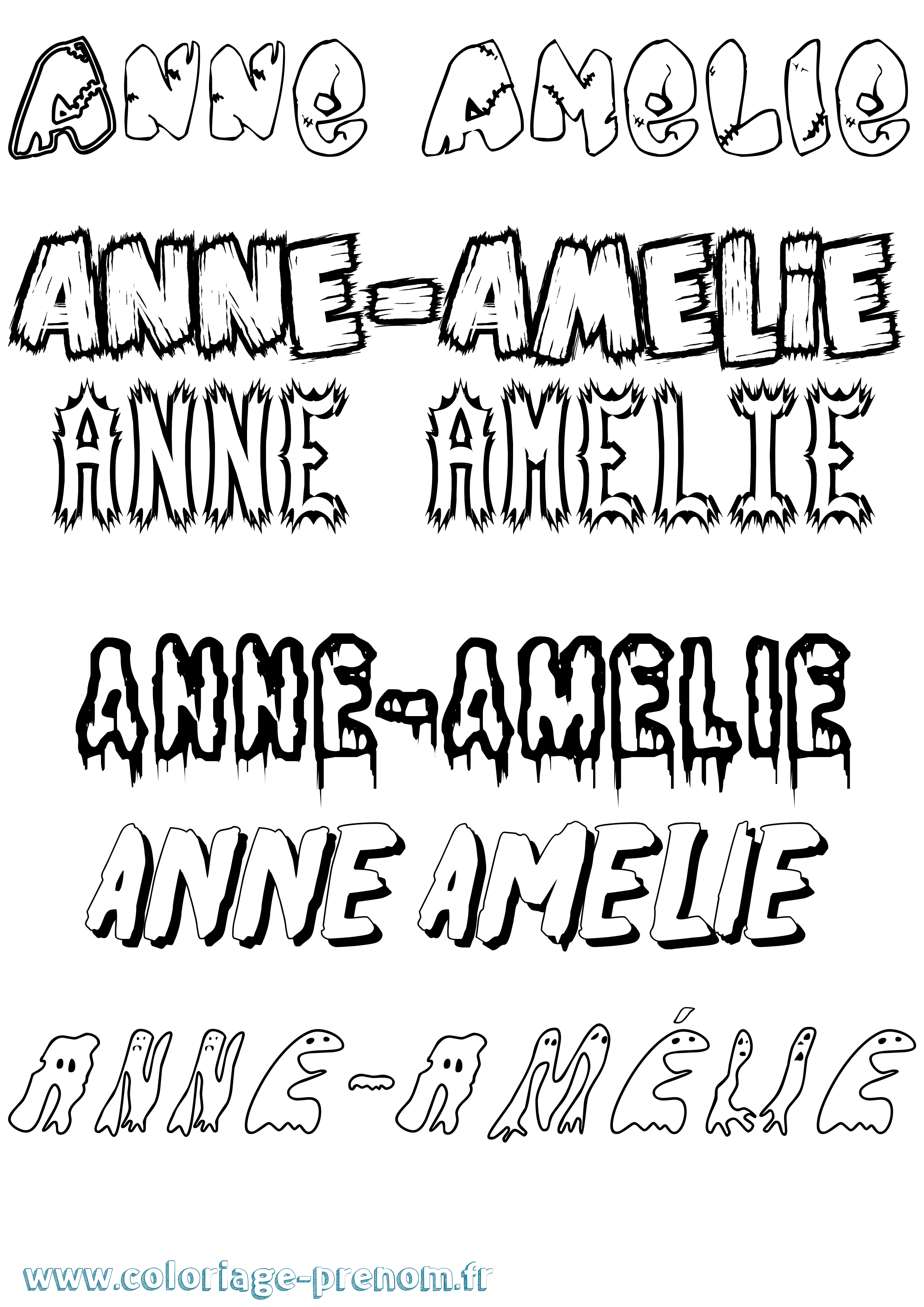 Coloriage Anne-Amélie Frisson Coloriage prénom Anne-Amélie Frisson