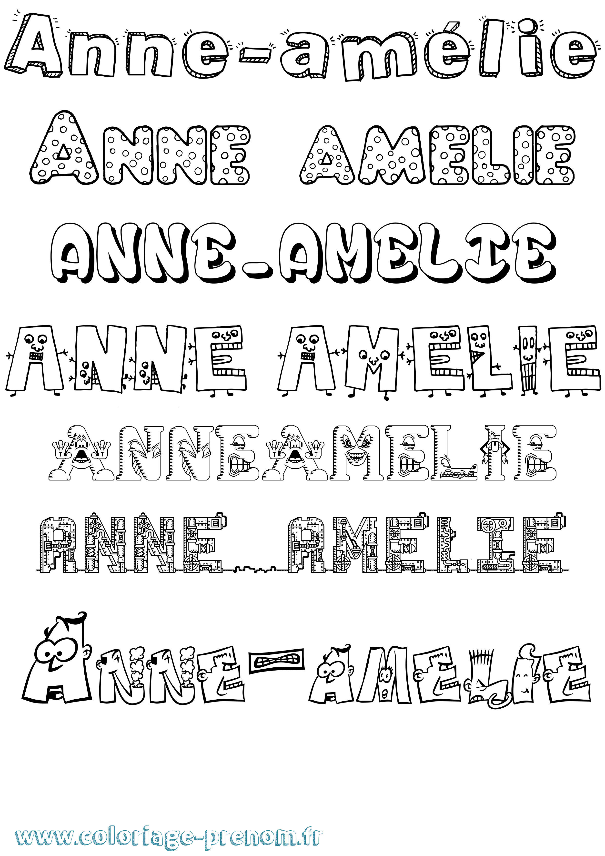 Coloriage Anne-Amélie Fun Coloriage prénom Anne-Amélie Fun