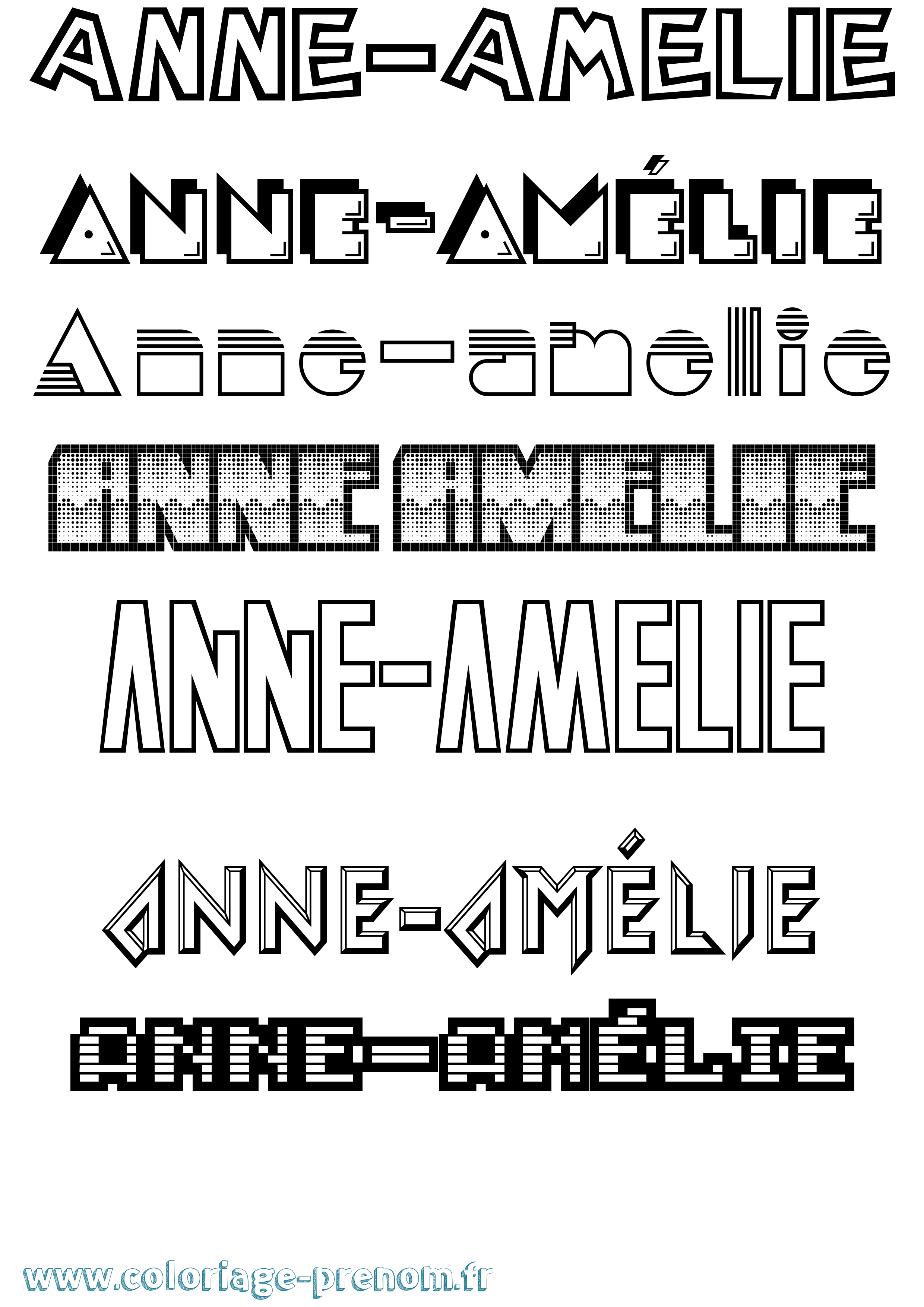 Coloriage Anne-Amélie Jeux Vidéos Coloriage prénom Anne-Amélie Jeux Vidéos