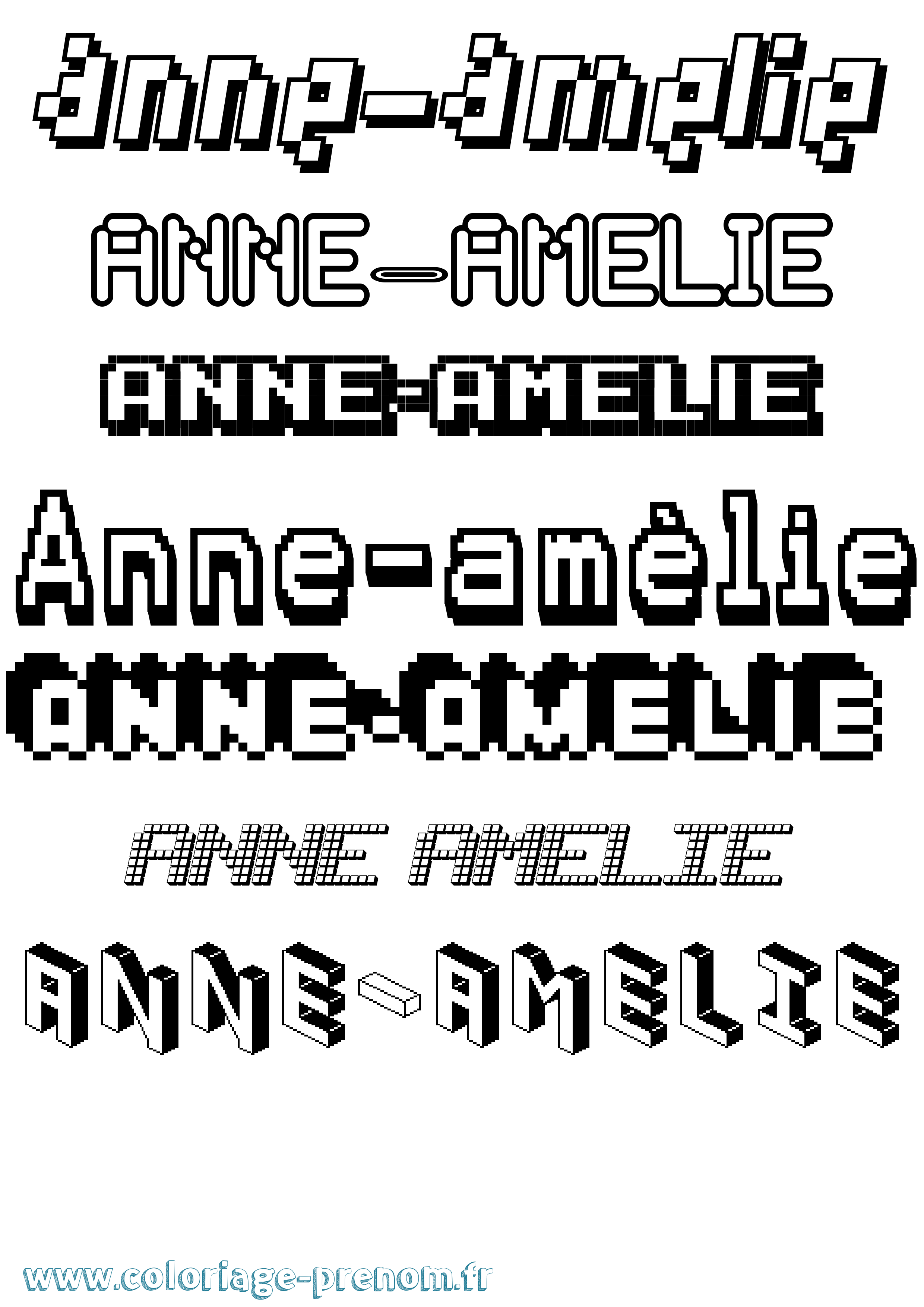 Coloriage Anne-Amélie Pixel Coloriage prénom Anne-Amélie Pixel