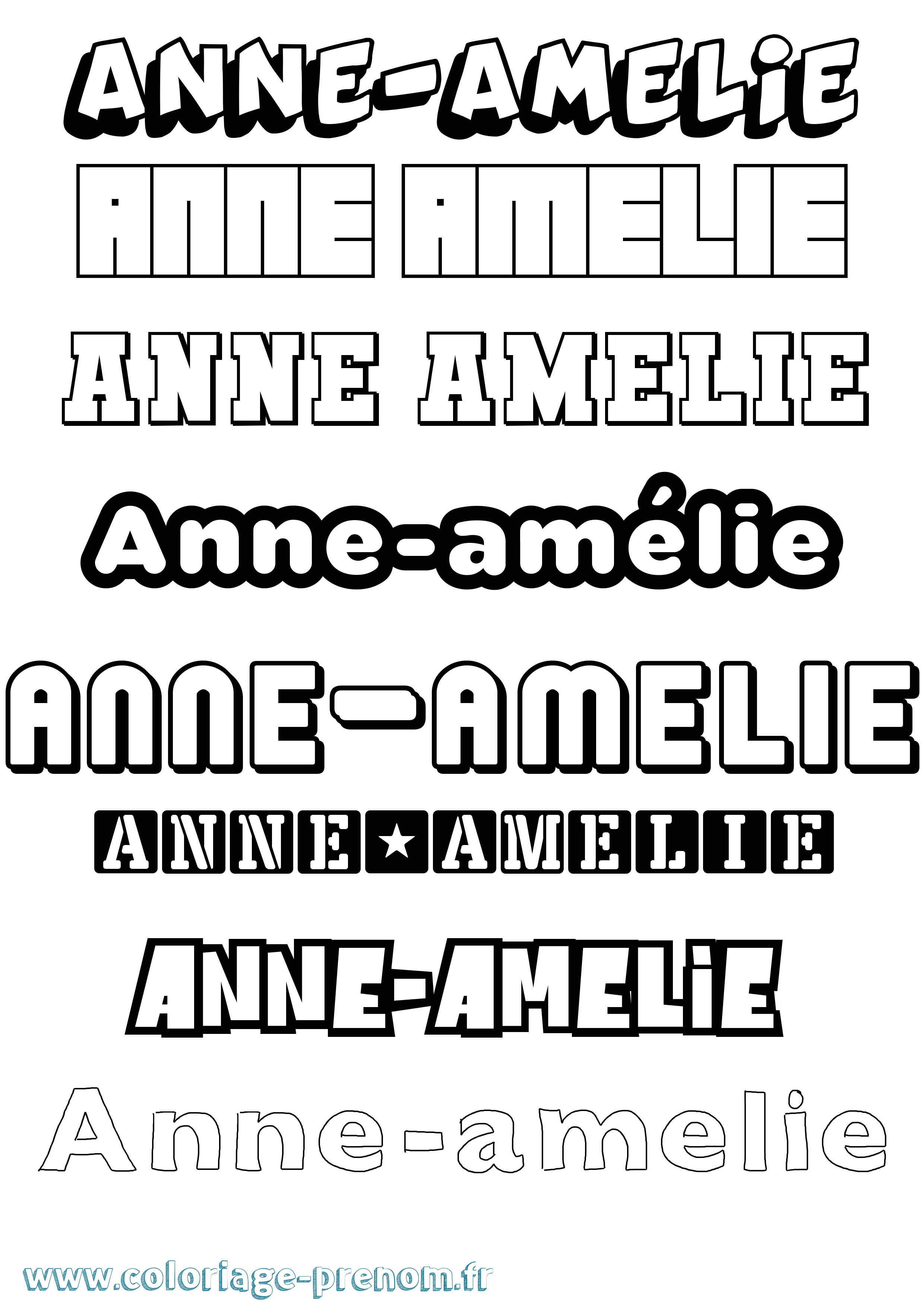 Coloriage Anne-Amélie Simple Coloriage prénom Anne-Amélie Simple