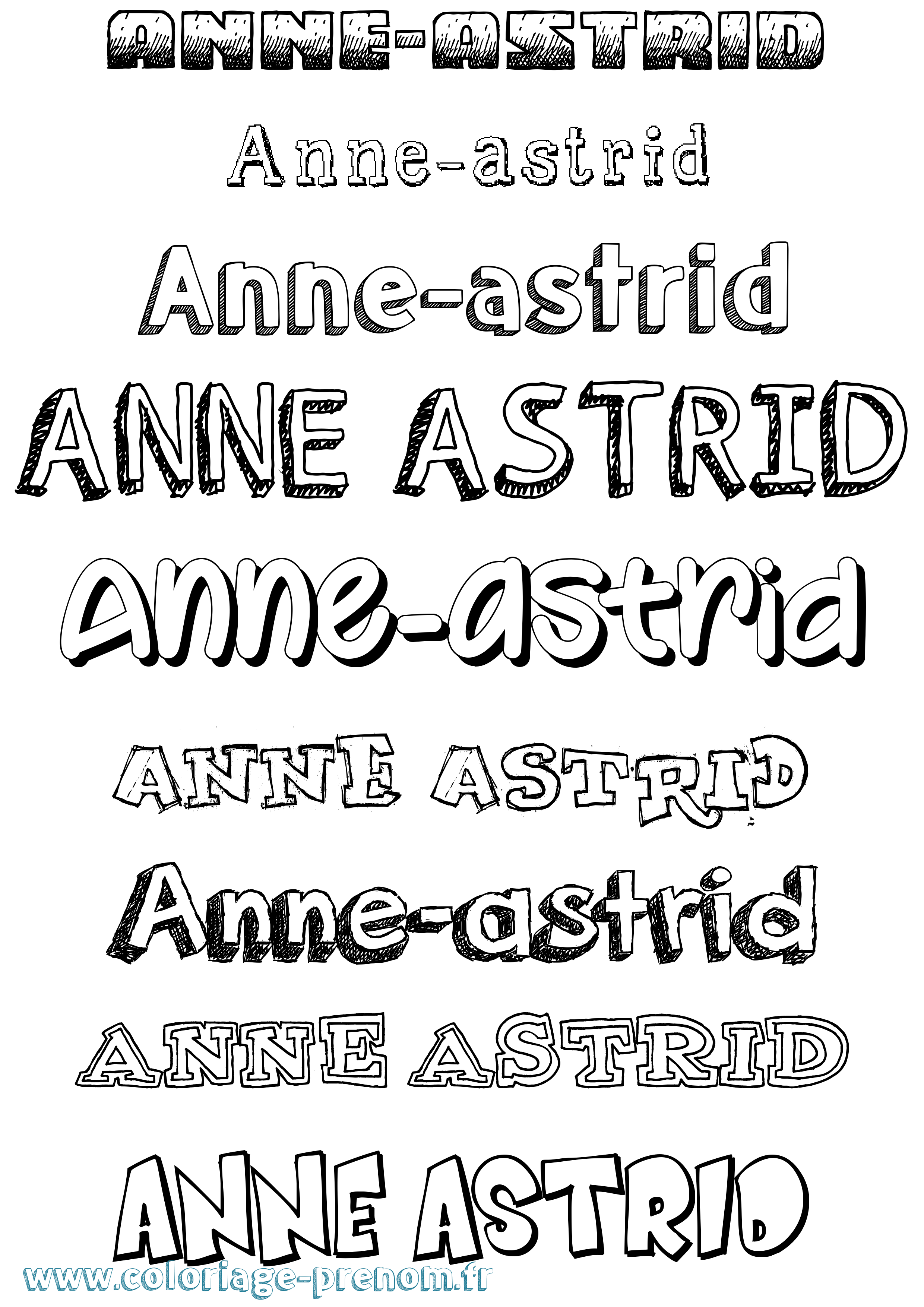 Coloriage Anne-Astrid Dessiné Coloriage prénom Anne-Astrid Dessiné