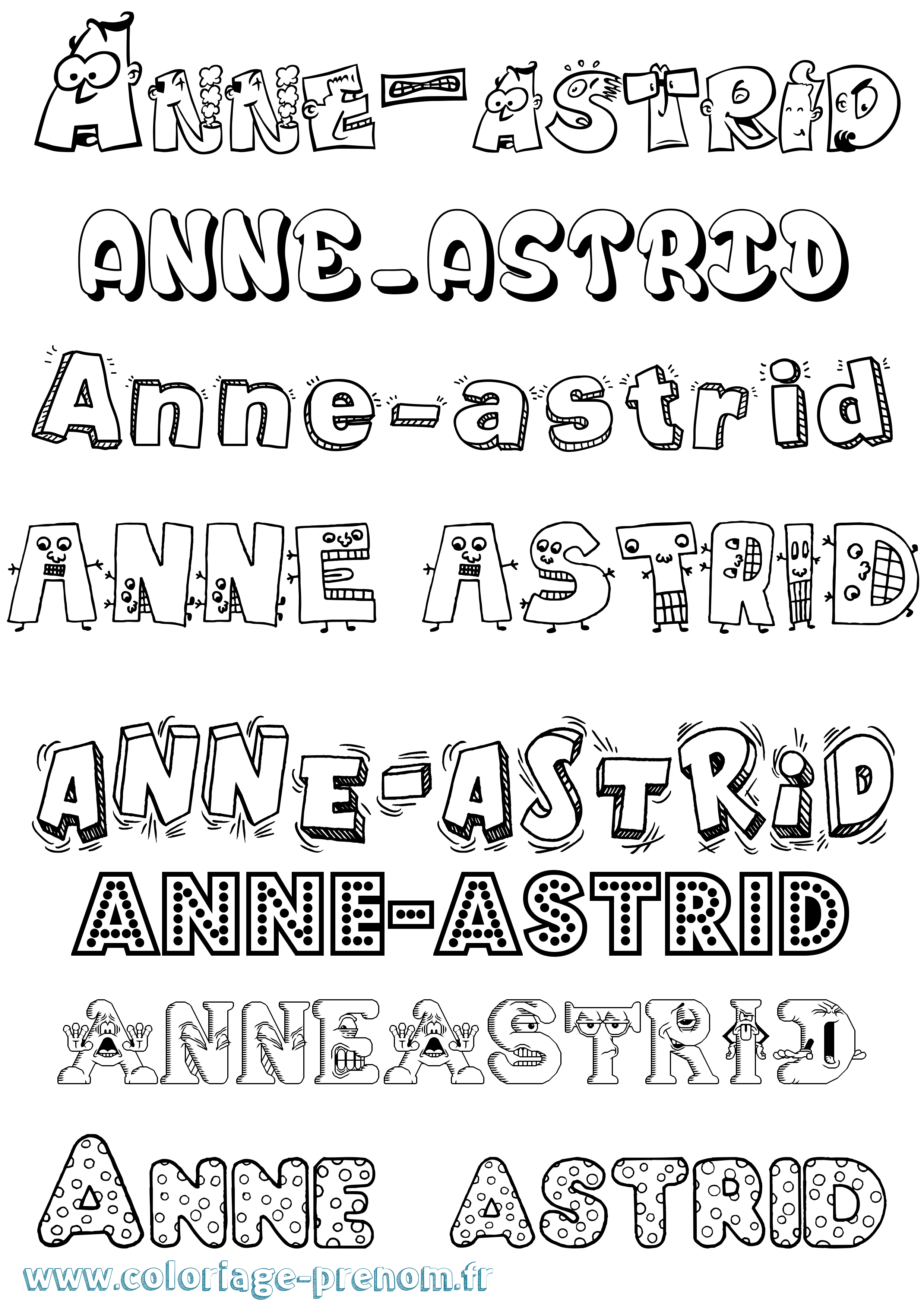 Coloriage Anne-Astrid Fun Coloriage prénom Anne-Astrid Fun