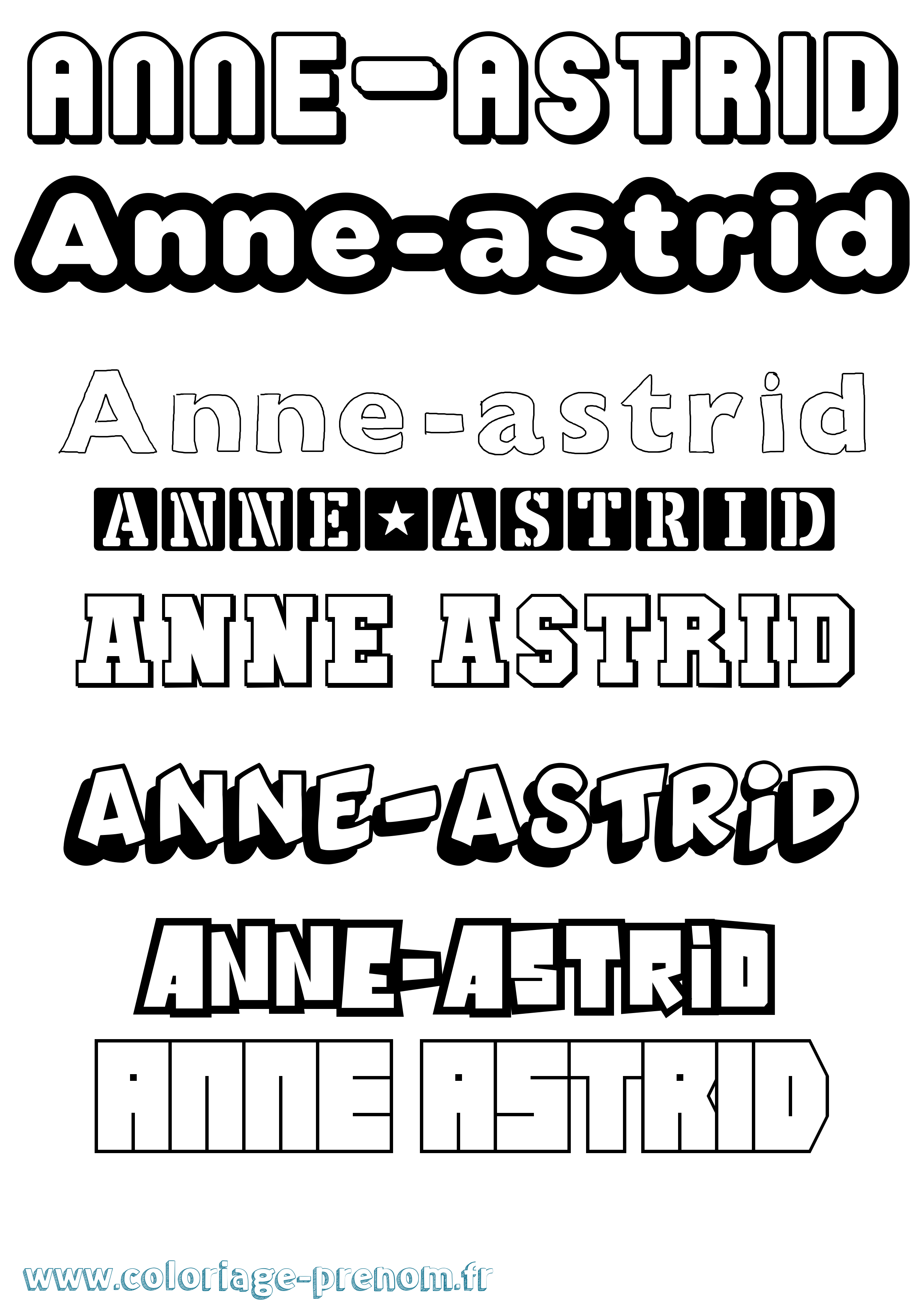 Coloriage Anne-Astrid Simple Coloriage prénom Anne-Astrid Simple