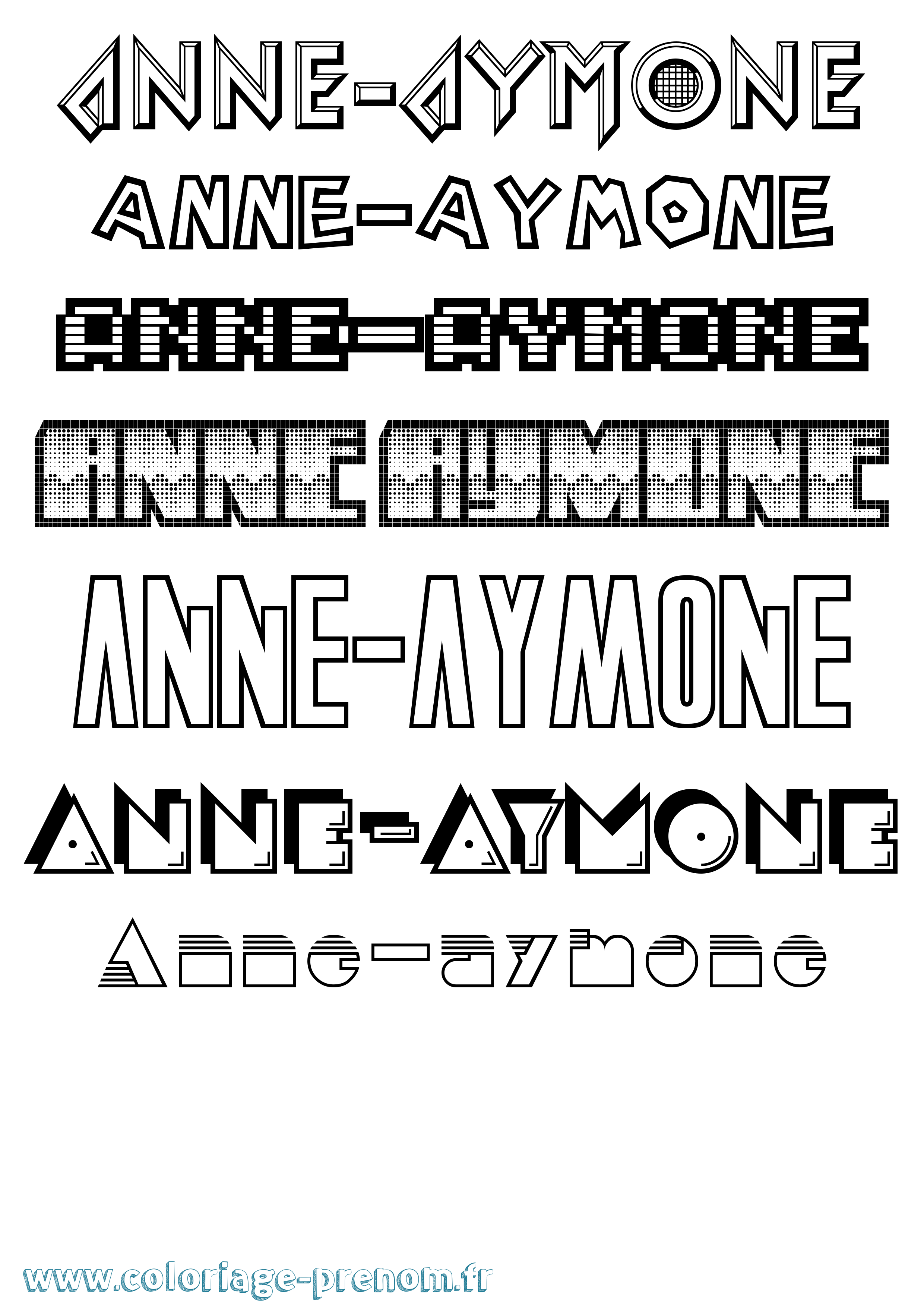Coloriage Anne-Aymone Jeux Vidéos Coloriage prénom Anne-Aymone Jeux Vidéos