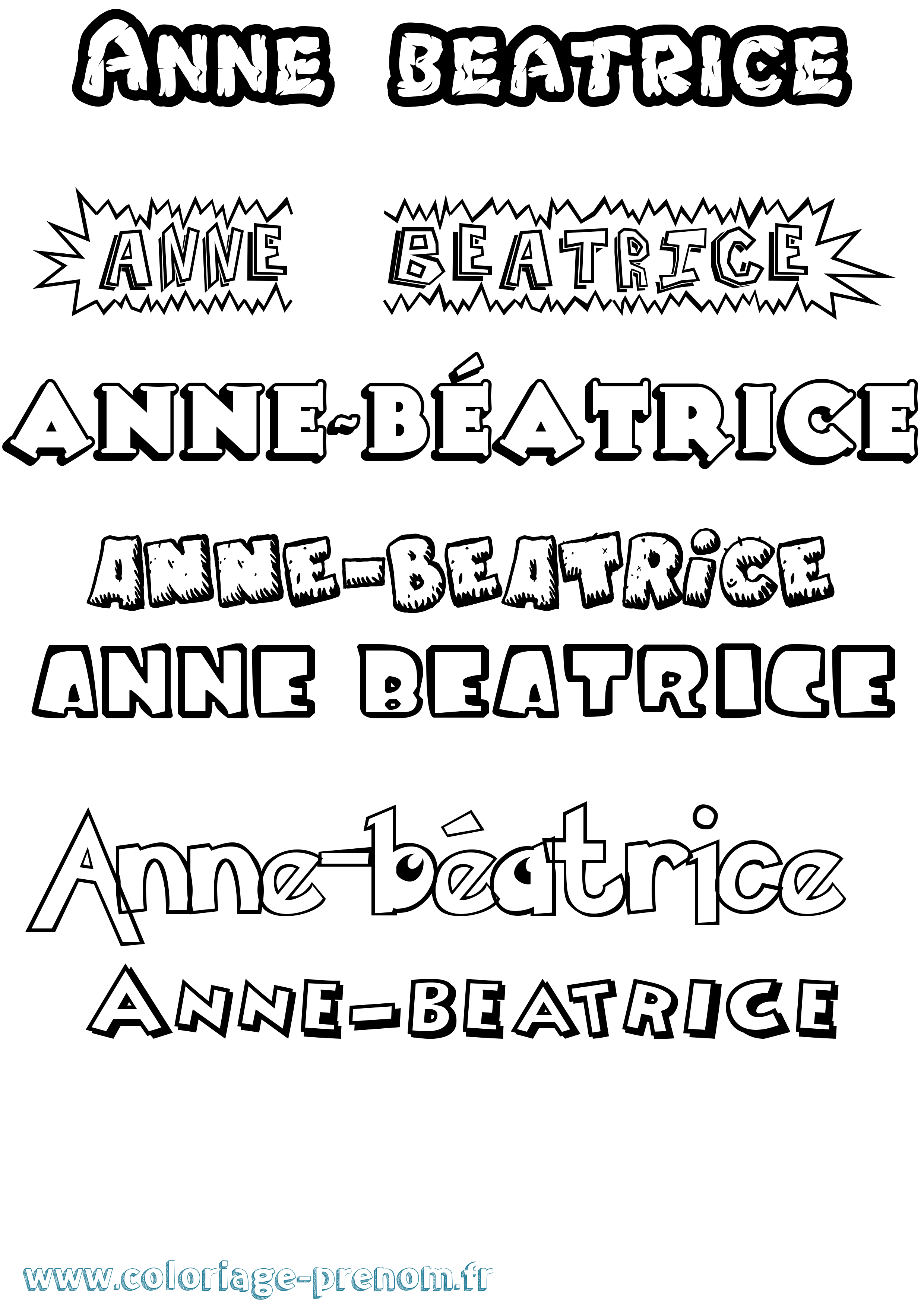 Coloriage Anne-Béatrice Dessin Animé Coloriage prénom Anne-Béatrice Dessin Animé