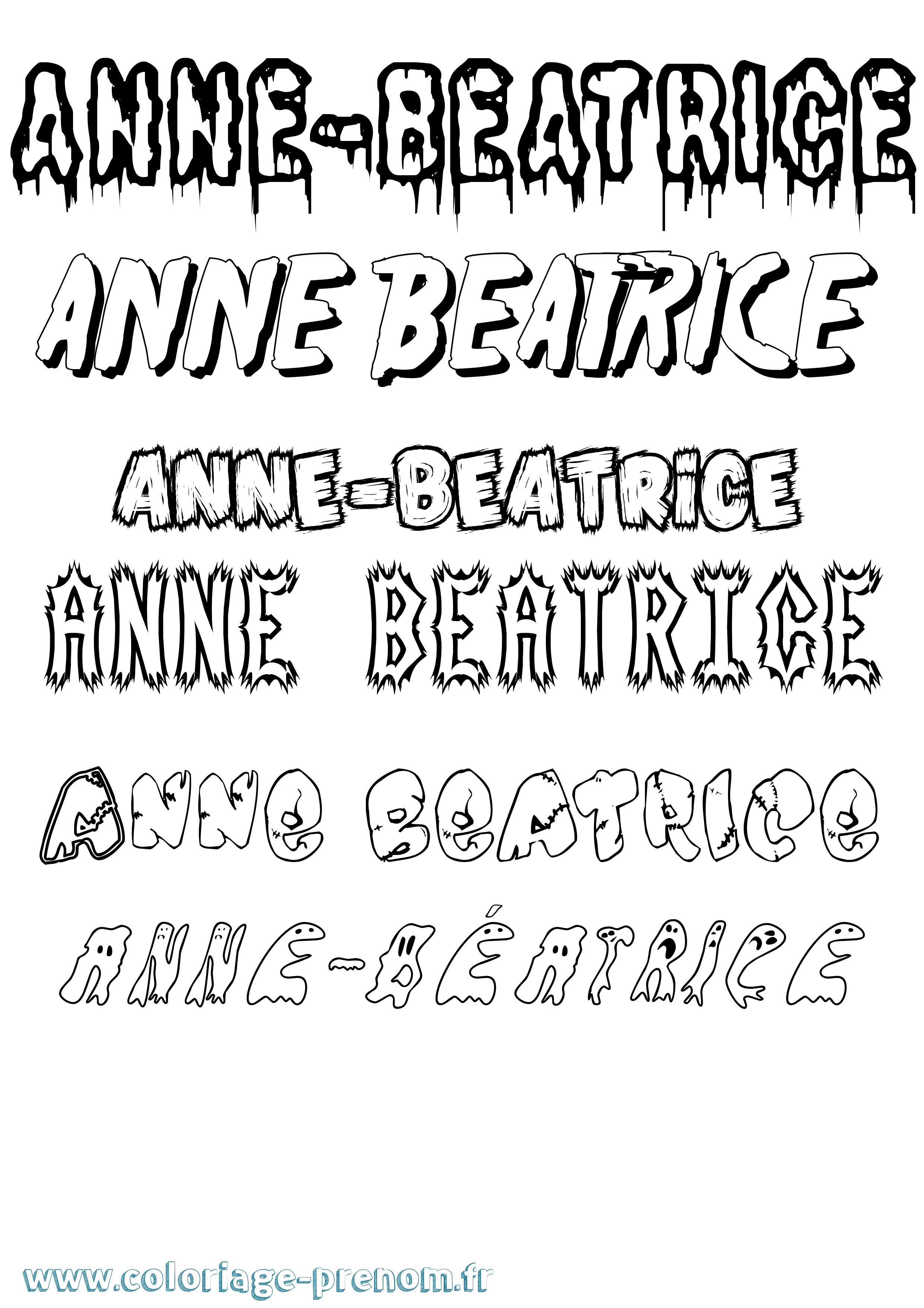 Coloriage Anne-Béatrice Frisson Coloriage prénom Anne-Béatrice Frisson