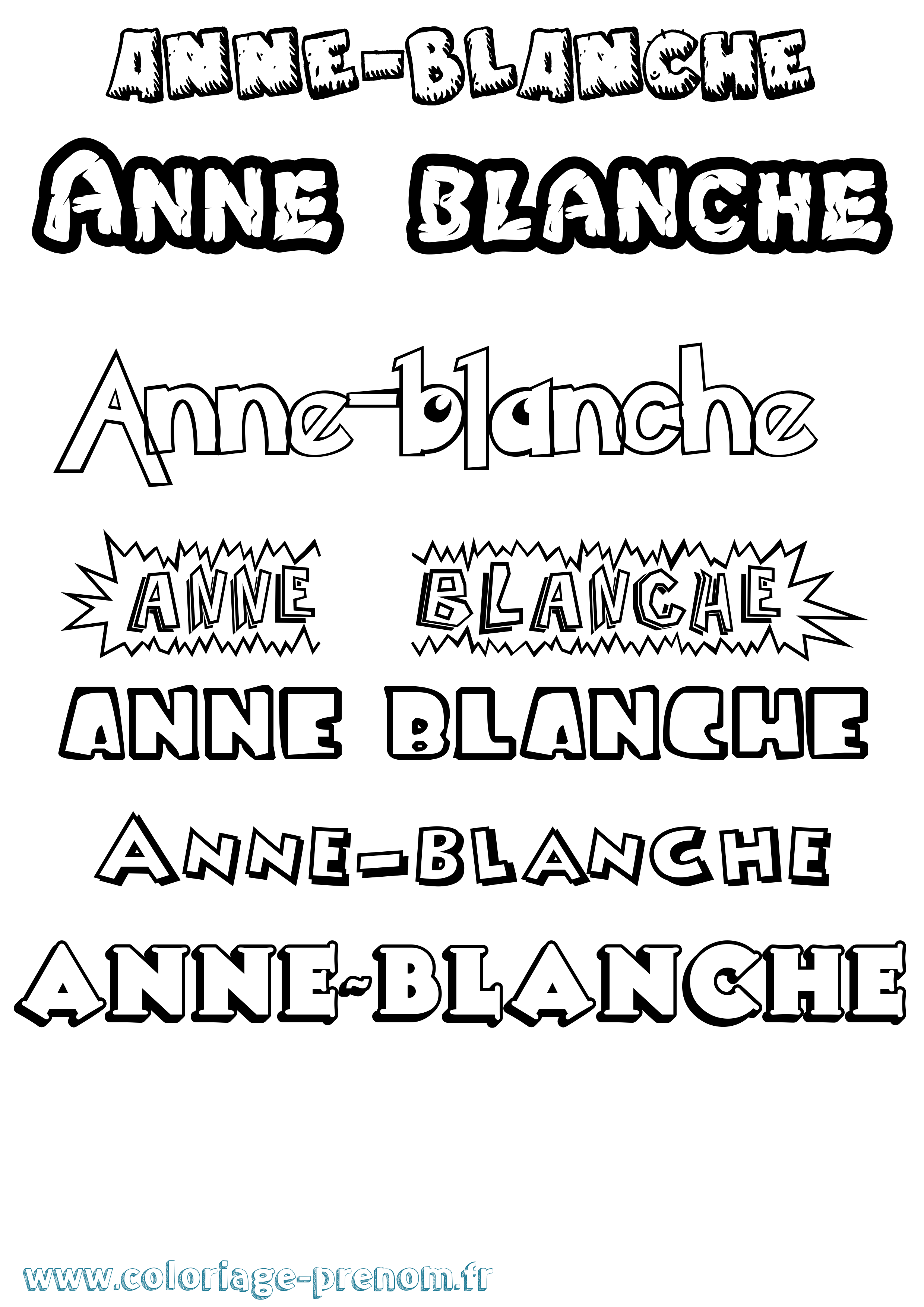 Coloriage Anne-Blanche Dessin Animé Coloriage prénom Anne-Blanche Dessin Animé