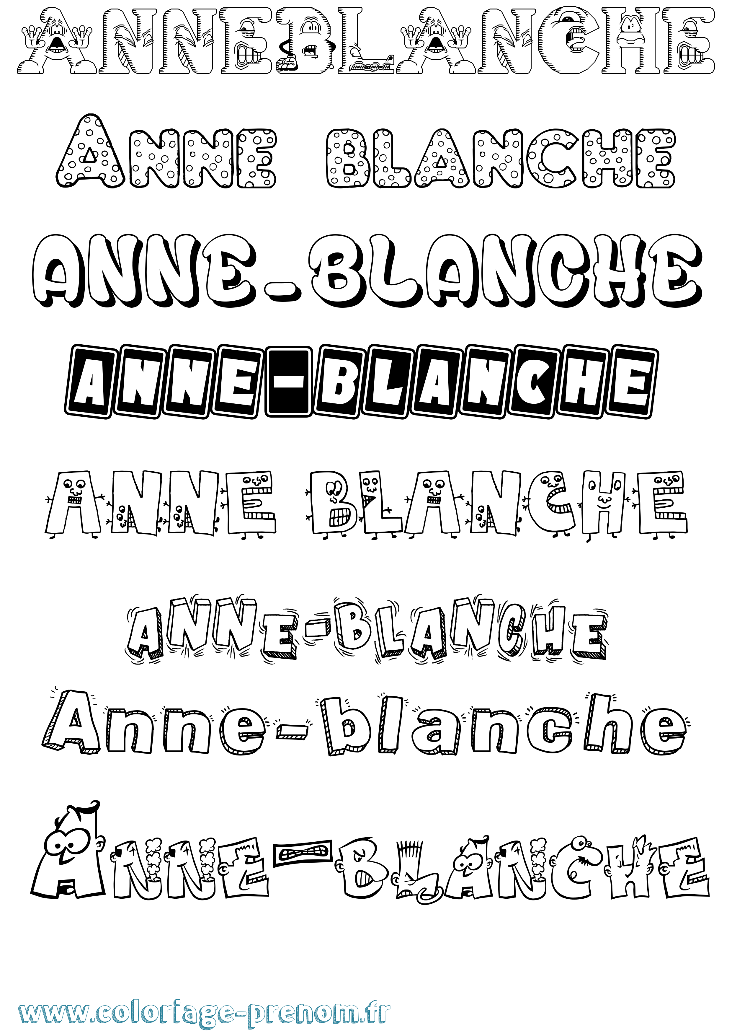 Coloriage Anne-Blanche Fun Coloriage prénom Anne-Blanche Fun