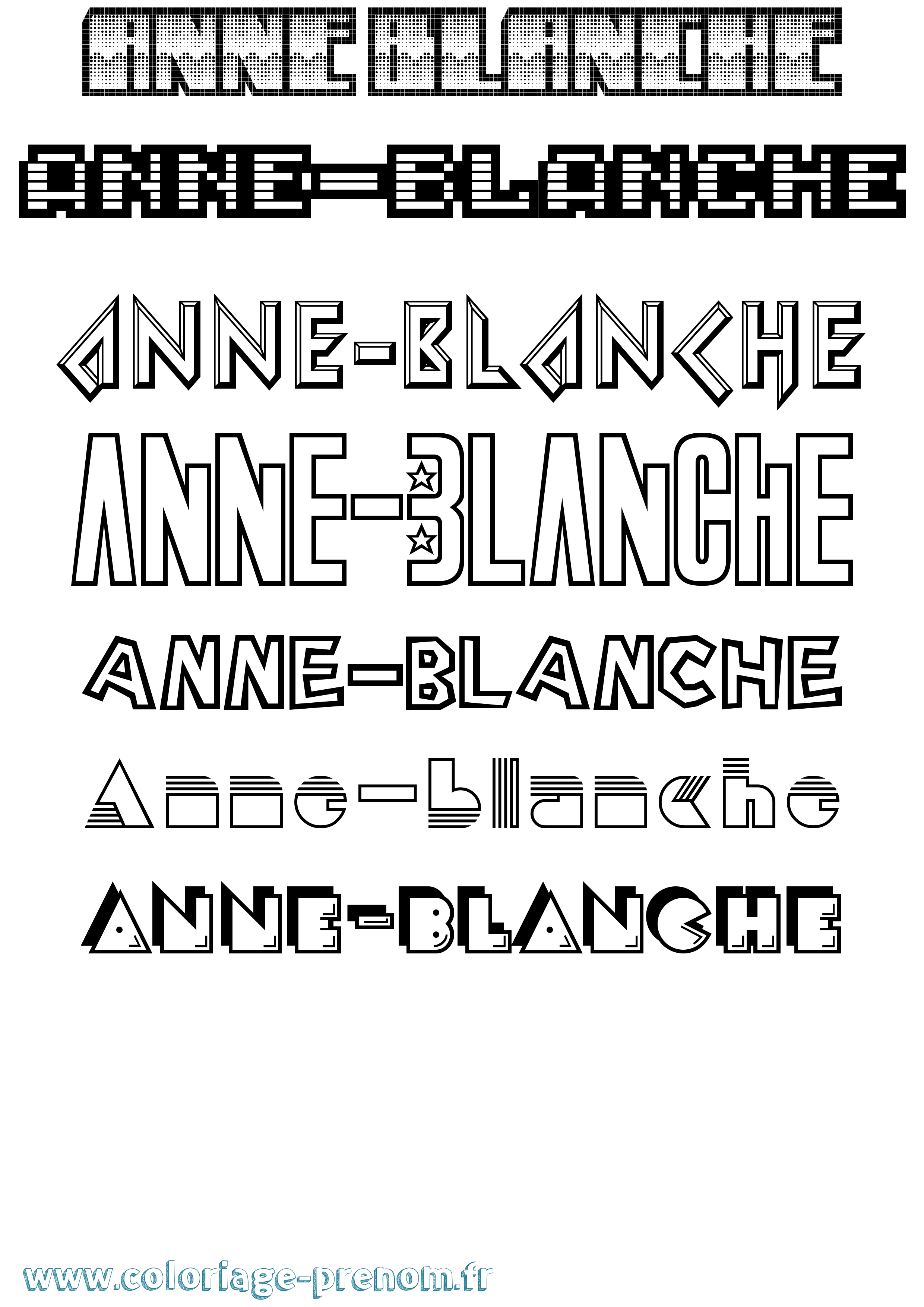 Coloriage Anne-Blanche Jeux Vidéos Coloriage prénom Anne-Blanche Jeux Vidéos