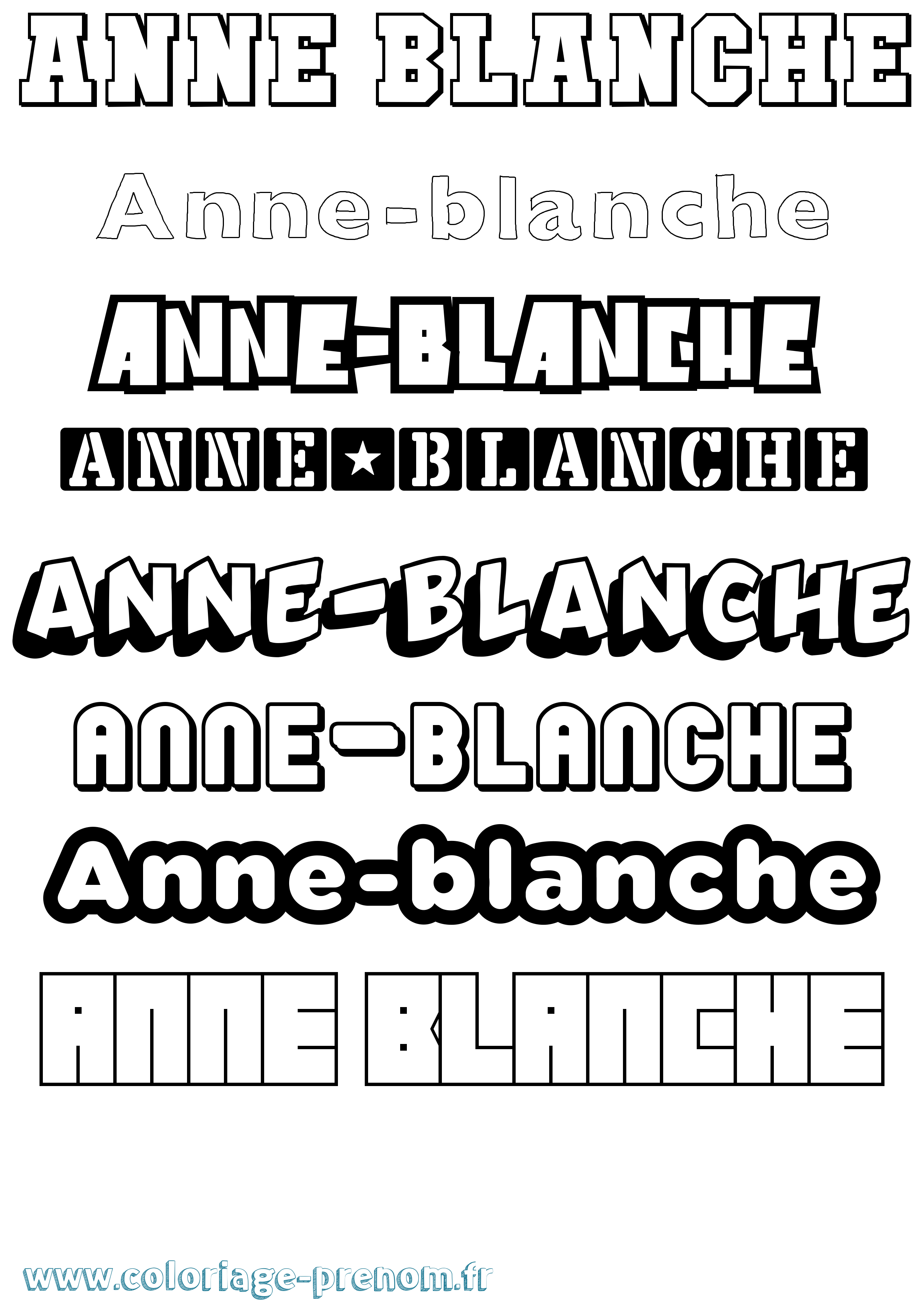 Coloriage Anne-Blanche Simple Coloriage prénom Anne-Blanche Simple