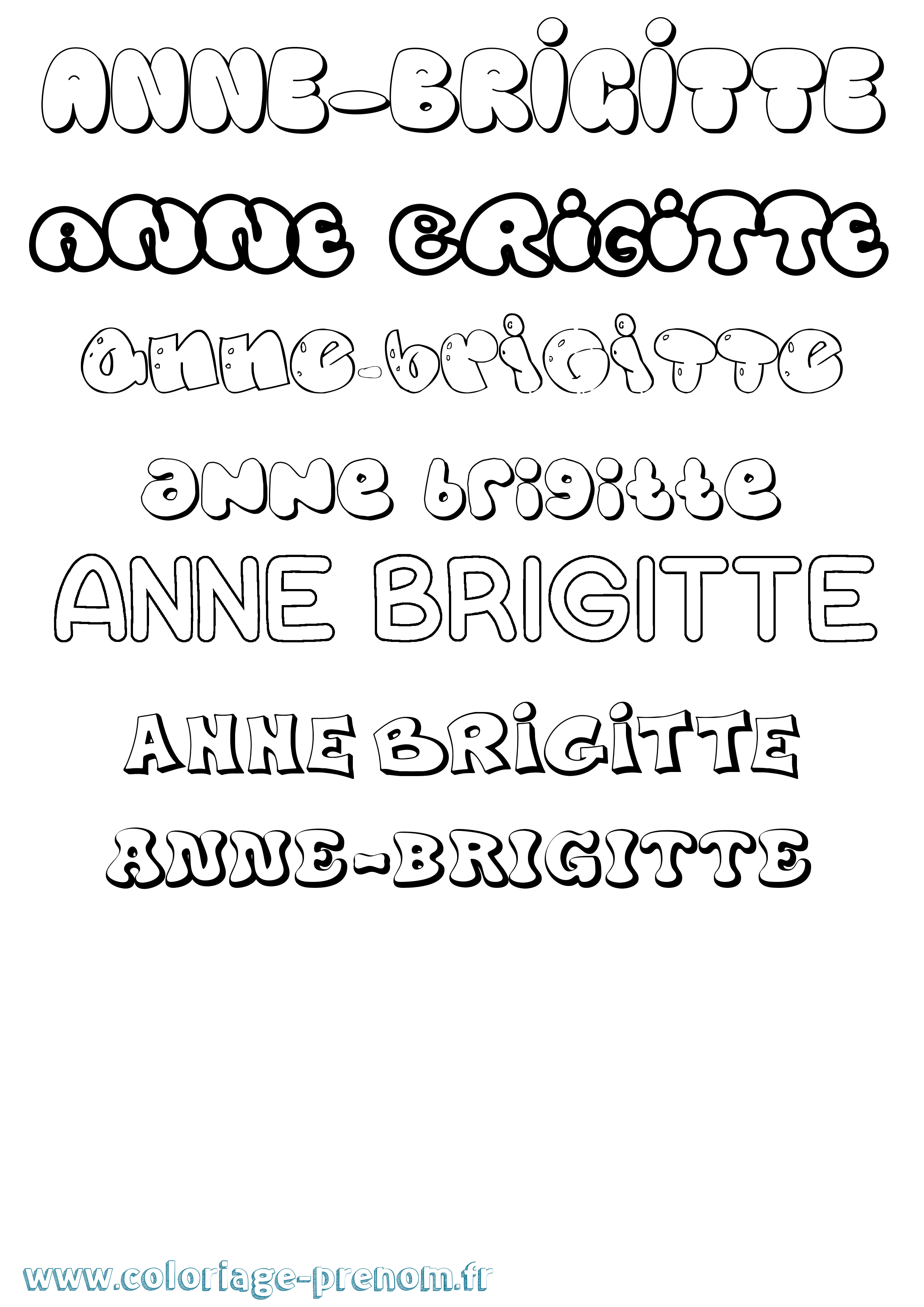 Coloriage Anne-Brigitte Bubble Coloriage prénom Anne-Brigitte Bubble
