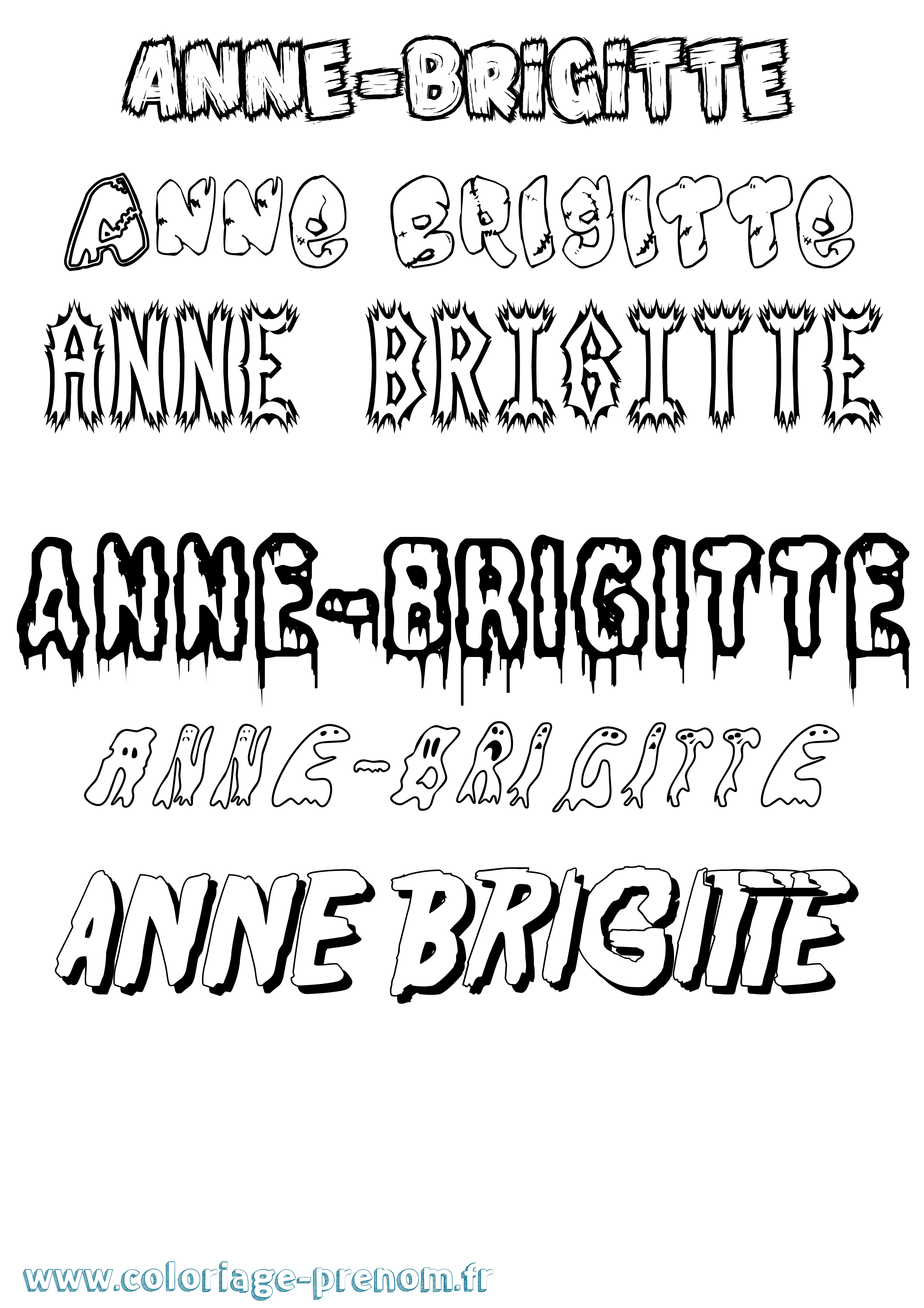 Coloriage Anne-Brigitte Frisson Coloriage prénom Anne-Brigitte Frisson