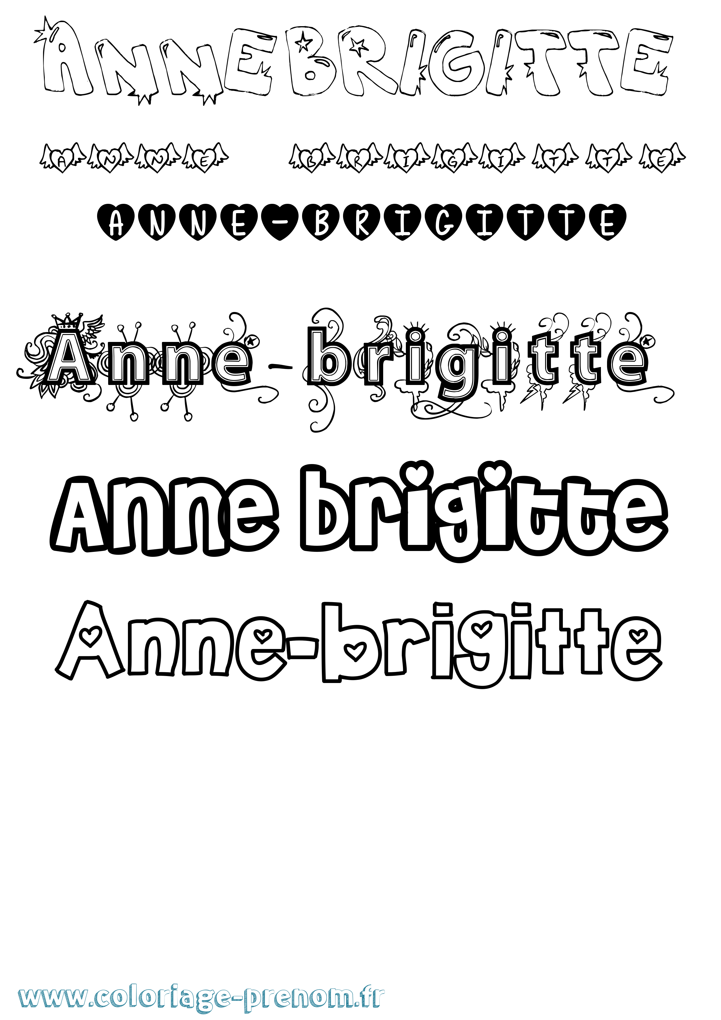 Coloriage Anne-Brigitte Girly Coloriage prénom Anne-Brigitte Girly