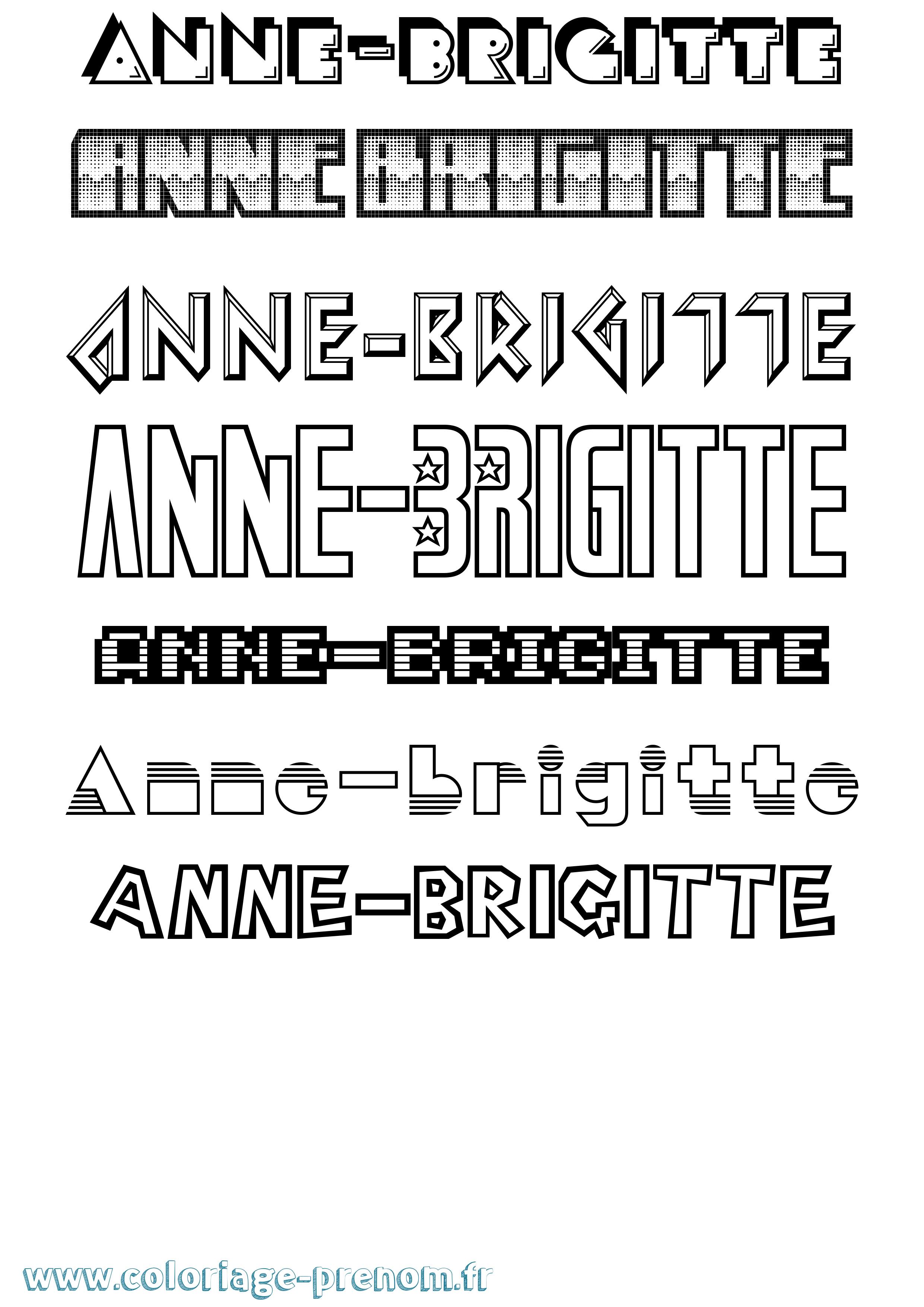 Coloriage Anne-Brigitte Jeux Vidéos Coloriage prénom Anne-Brigitte Jeux Vidéos