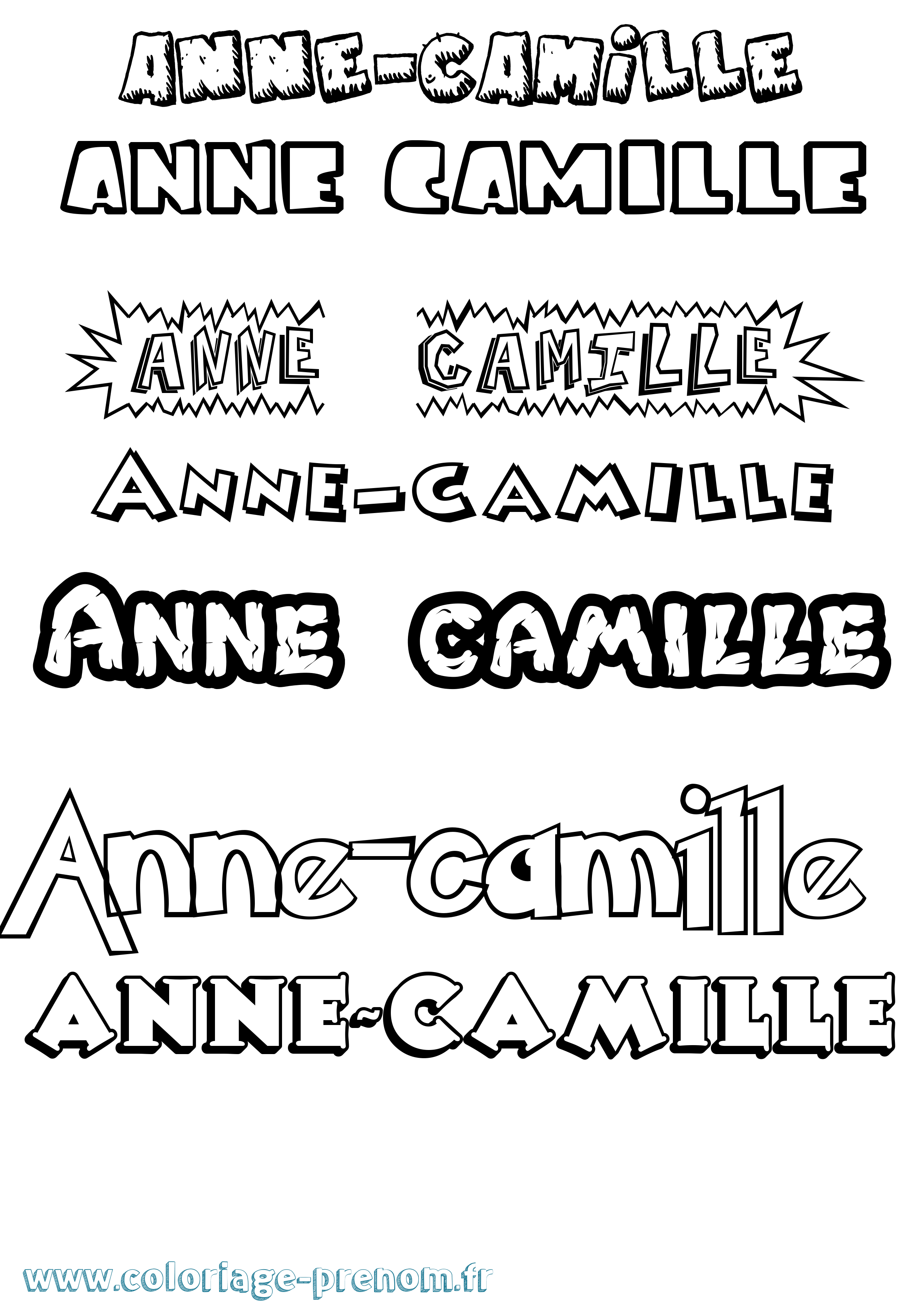 Coloriage Anne-Camille Dessin Animé Coloriage prénom Anne-Camille Dessin Animé