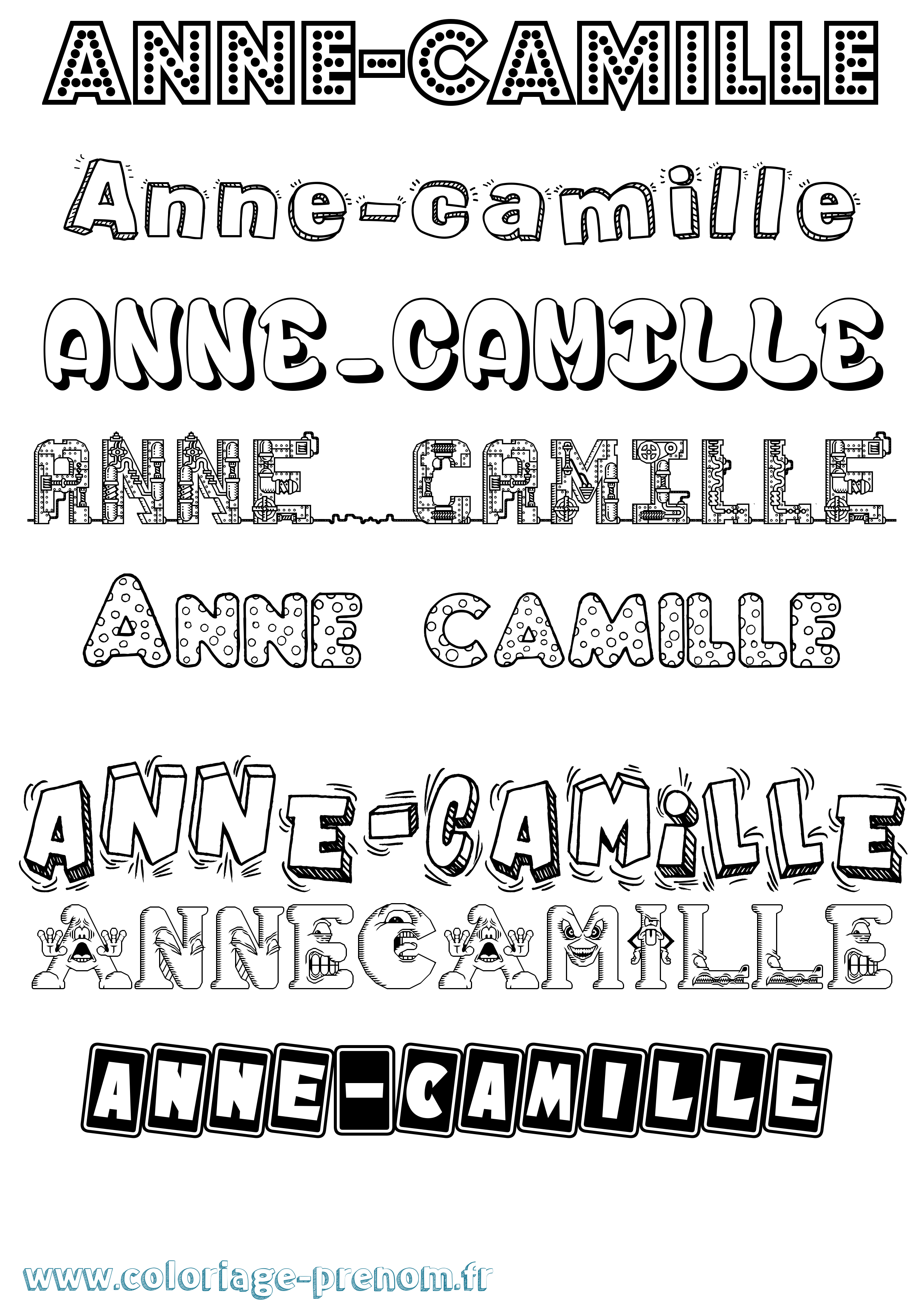 Coloriage Anne-Camille Fun Coloriage prénom Anne-Camille Fun
